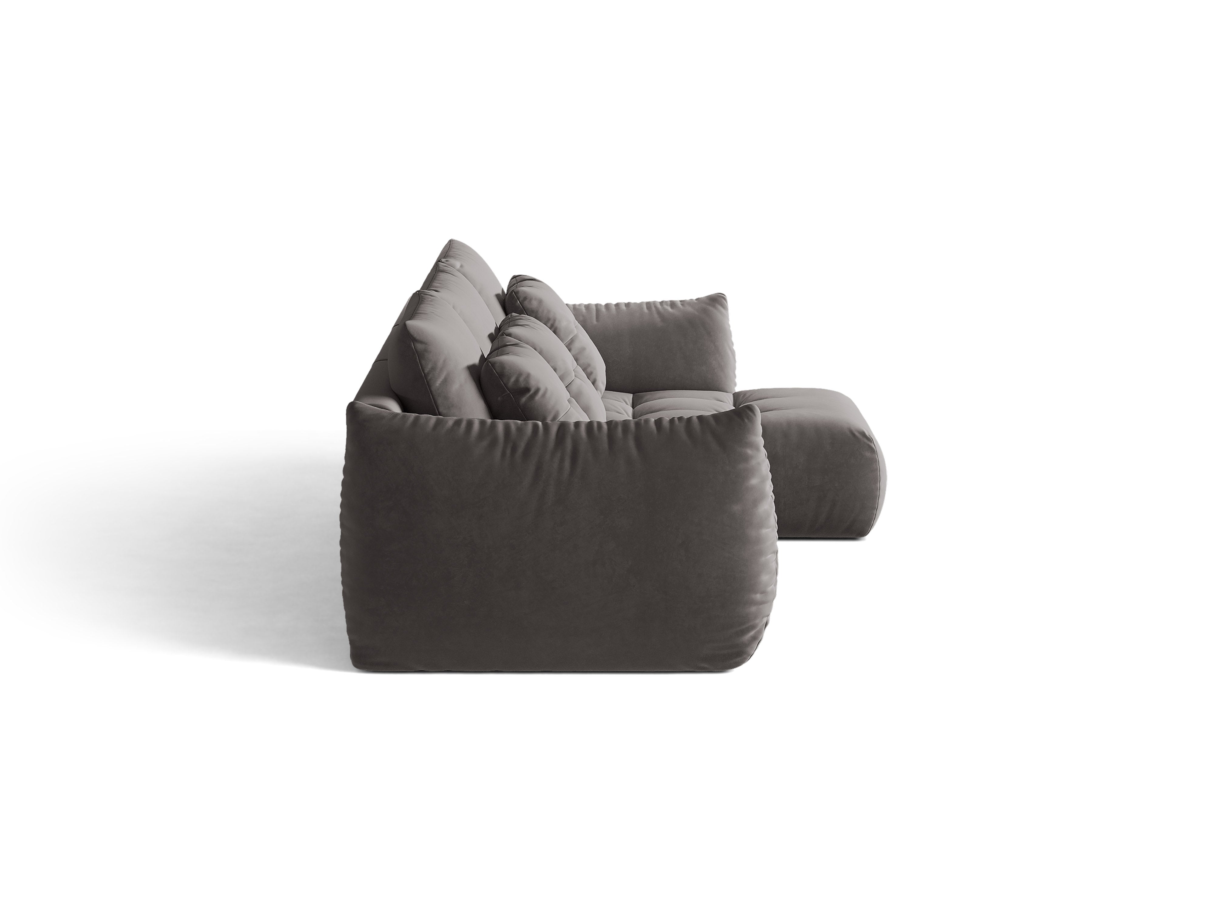 Micadoni Bloom Sofa Rechts Samt Casino Dunkelgrau