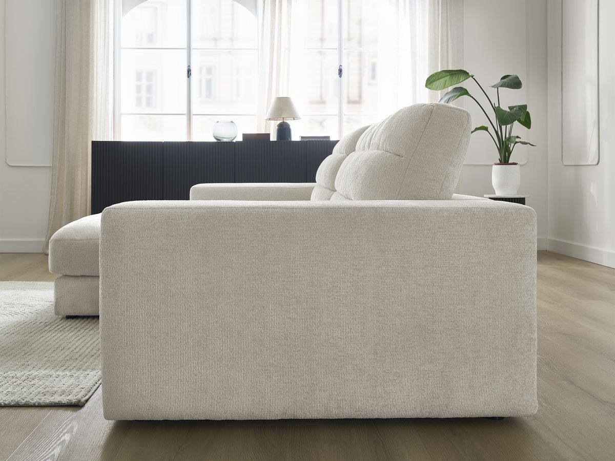 Bobochic Sierra Ecksofa Strukturstoff Beige Ecke links