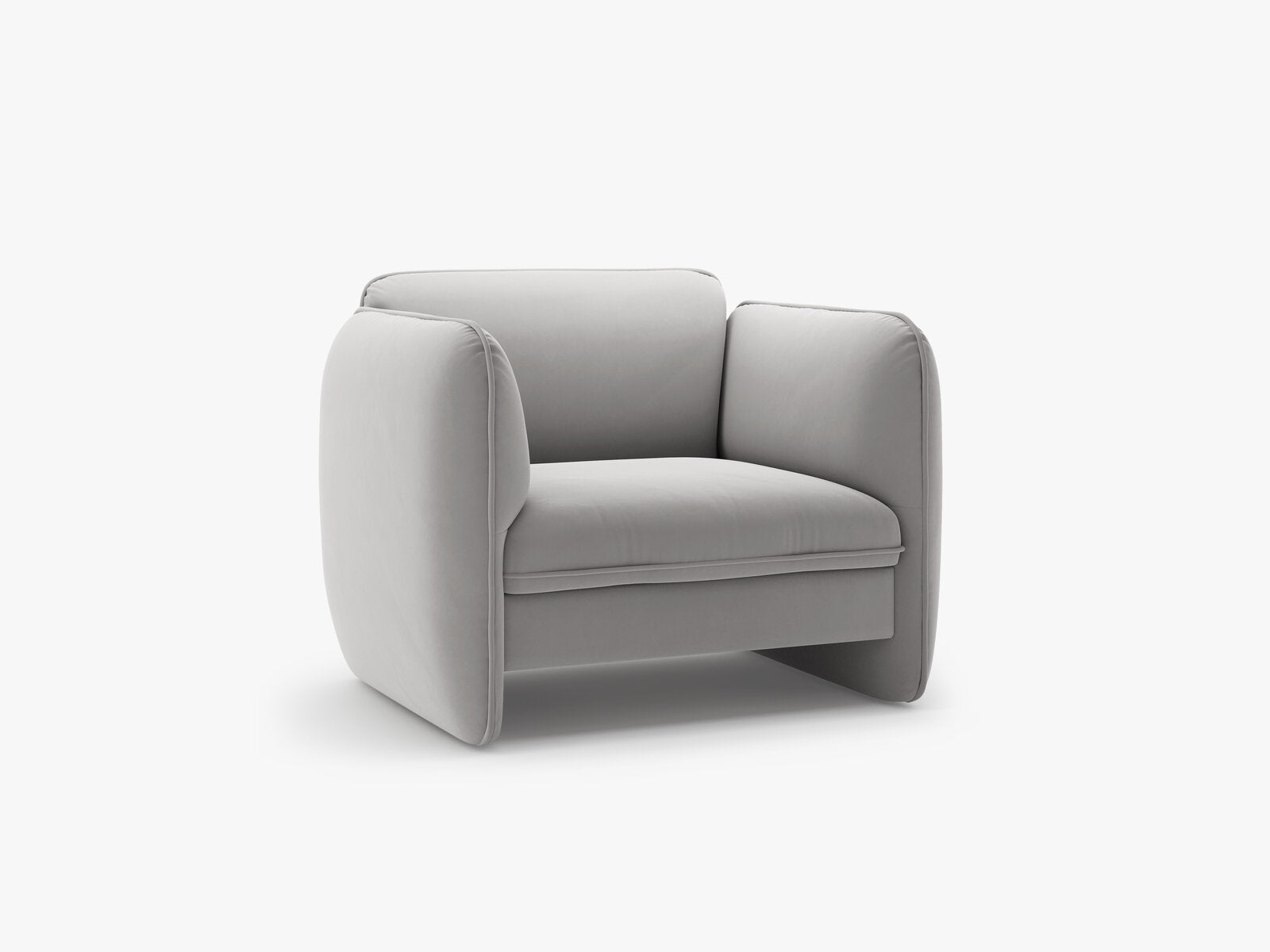 Micadoni Georgia Armsessel Samt Magic Velvet Hellgrau