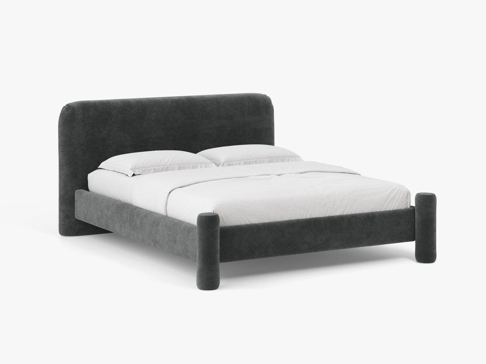 Micadoni Vera Bett mit Kopfteil Chenille Perfect Harmony Dunkelgrau 140x200