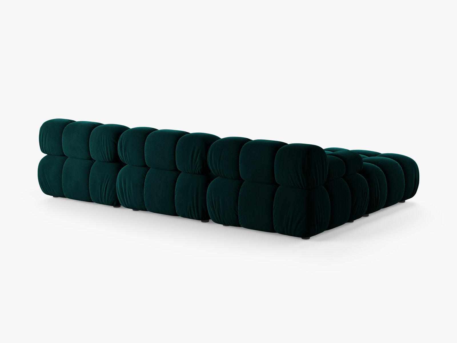 Micadoni Modulares Sofa Bellis 4-Sitzer mit flachem Modul Samt Venus Dunkel Petrol