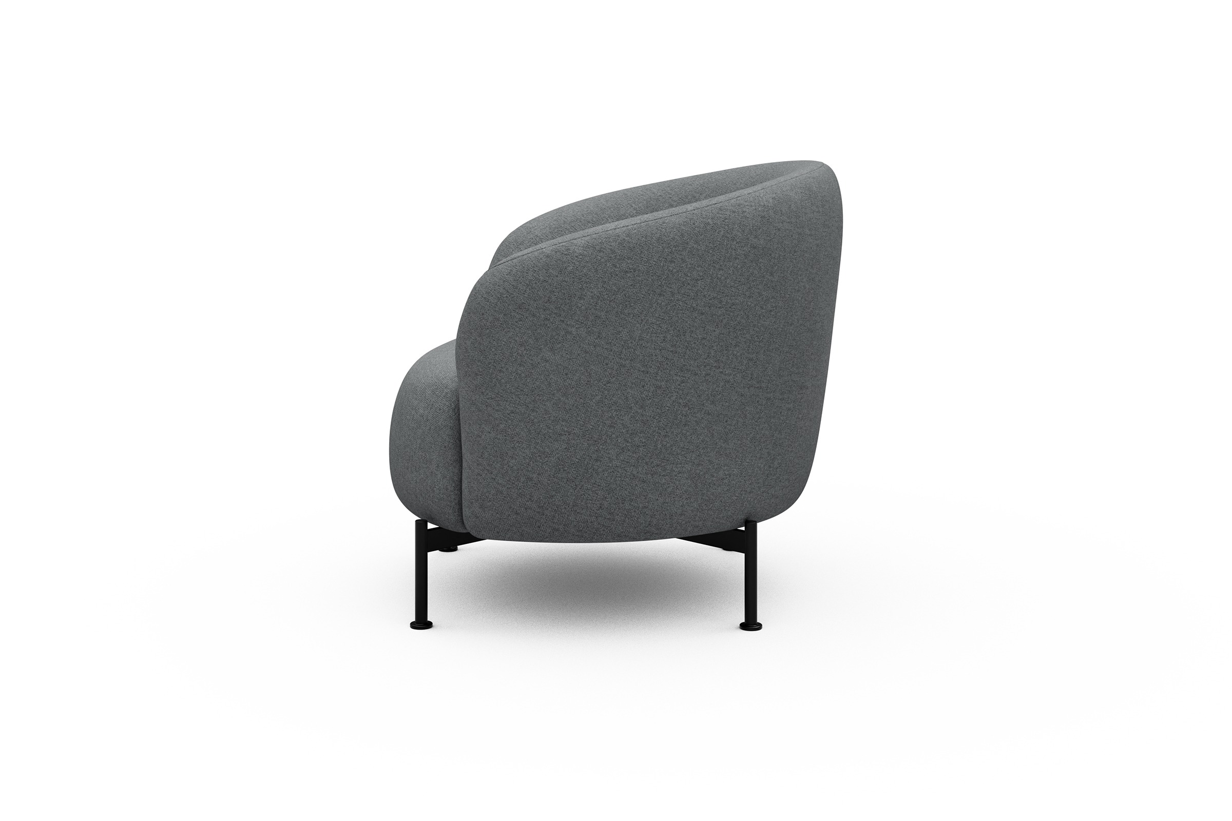 Sessel Ronda X-Metallgestell Schwarz Casone-Gravel-Grey