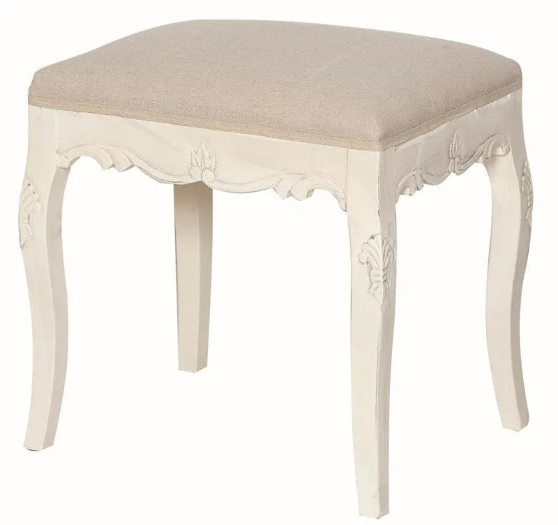 Moebelfaktor Livin Hill Sitzhocker RI046 Creme, beiger Sitz
