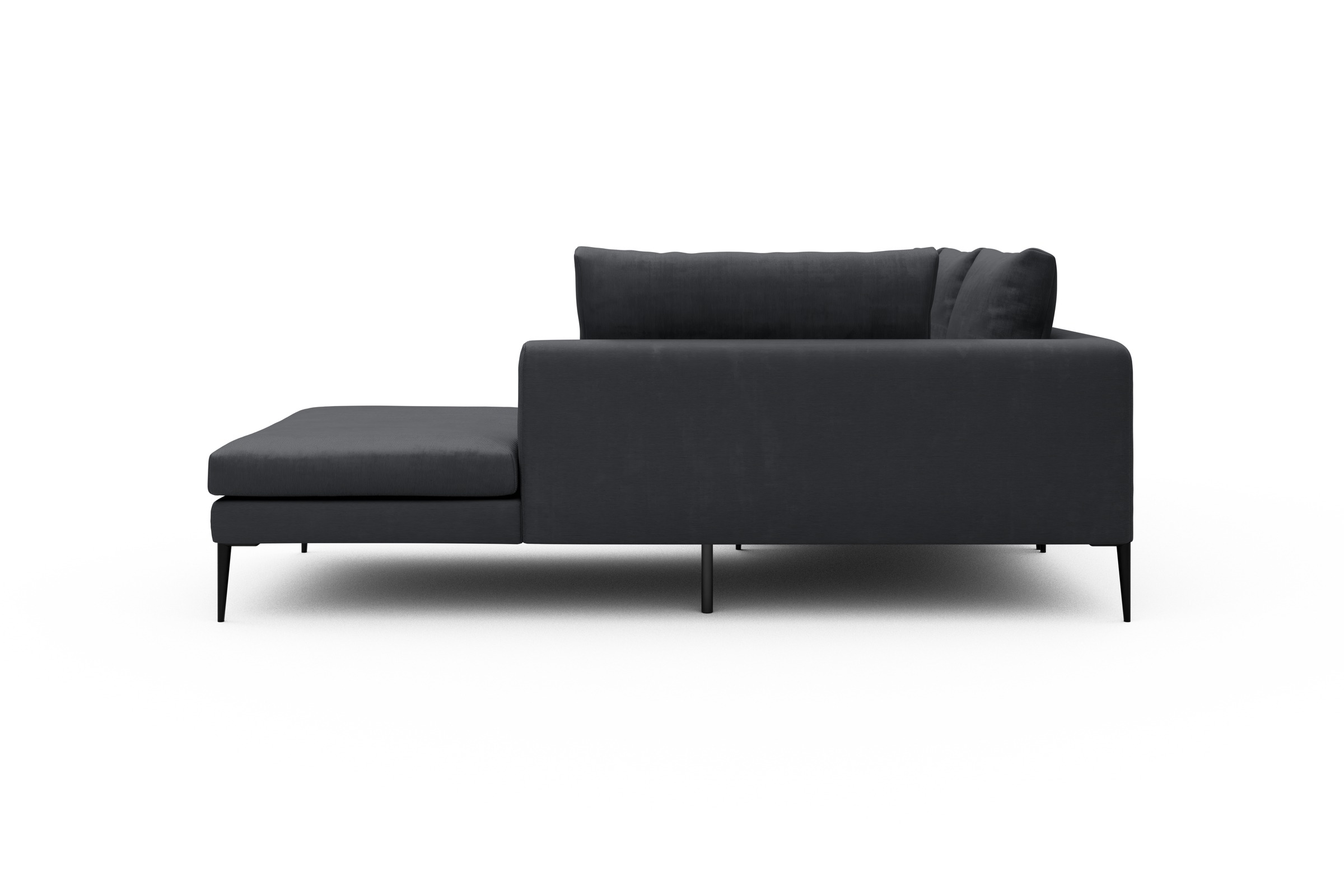 Ecksofa Paul Relax-Ecke rechts mit 2-Sitzer Cordufine-Slate-Grey