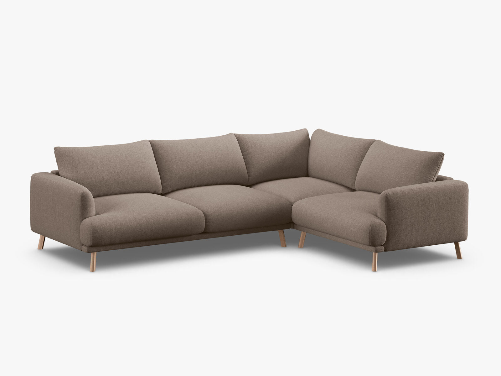 Micadoni Ecksofa Naomi 4-Sitzer große Version Rechts Strukturierter Stoff Liberty Cappuccino