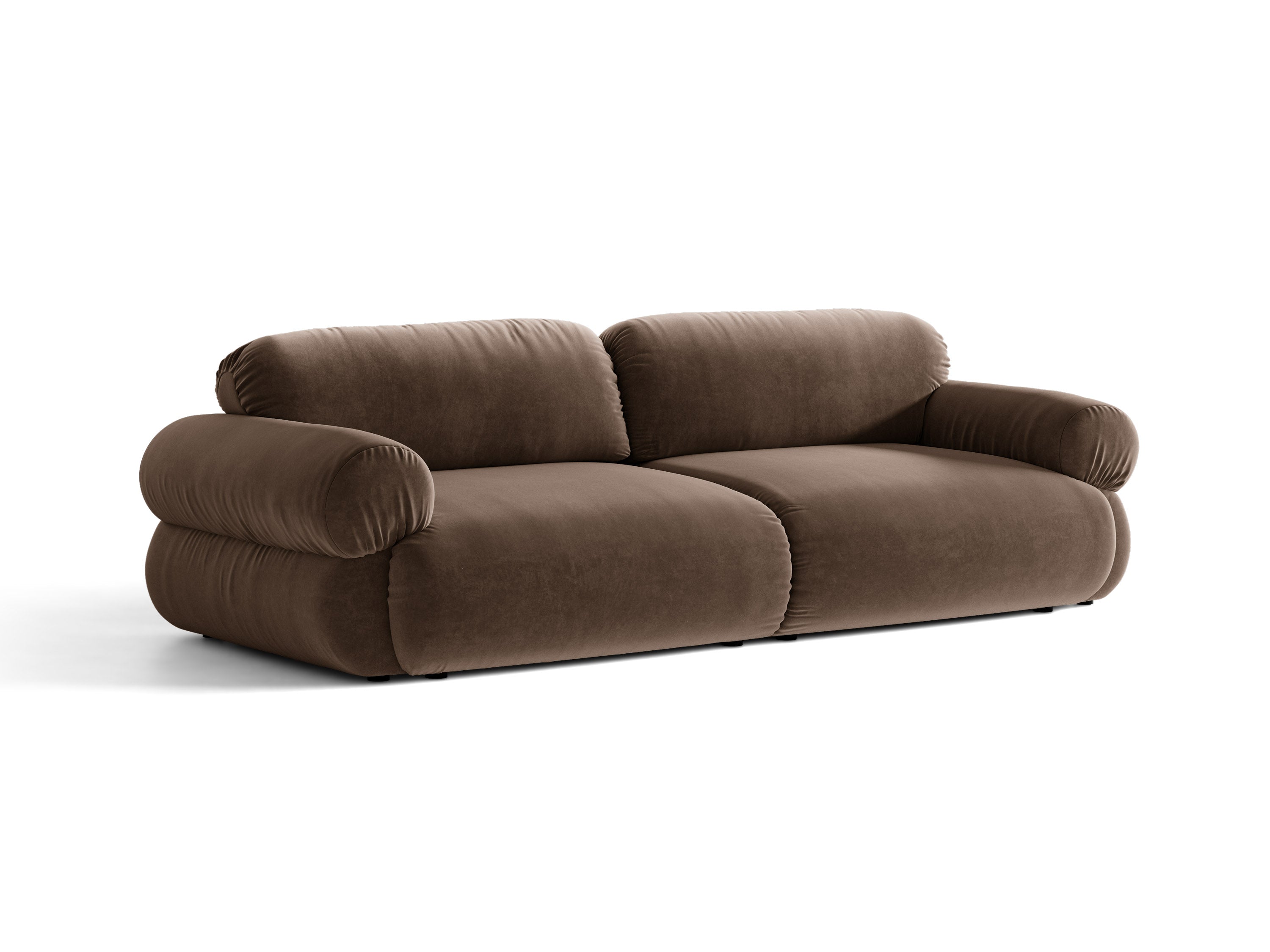 Micadoni Ophelia Sofa 4-Sitzer Samt Salvador Schokolade
