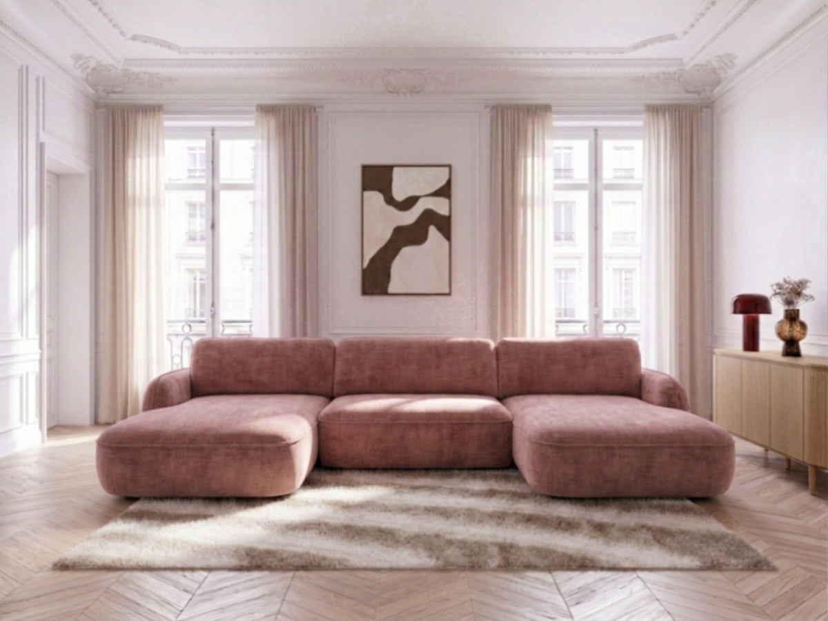Bobochic Celeste Wohnlandschaft Chenille Rosa