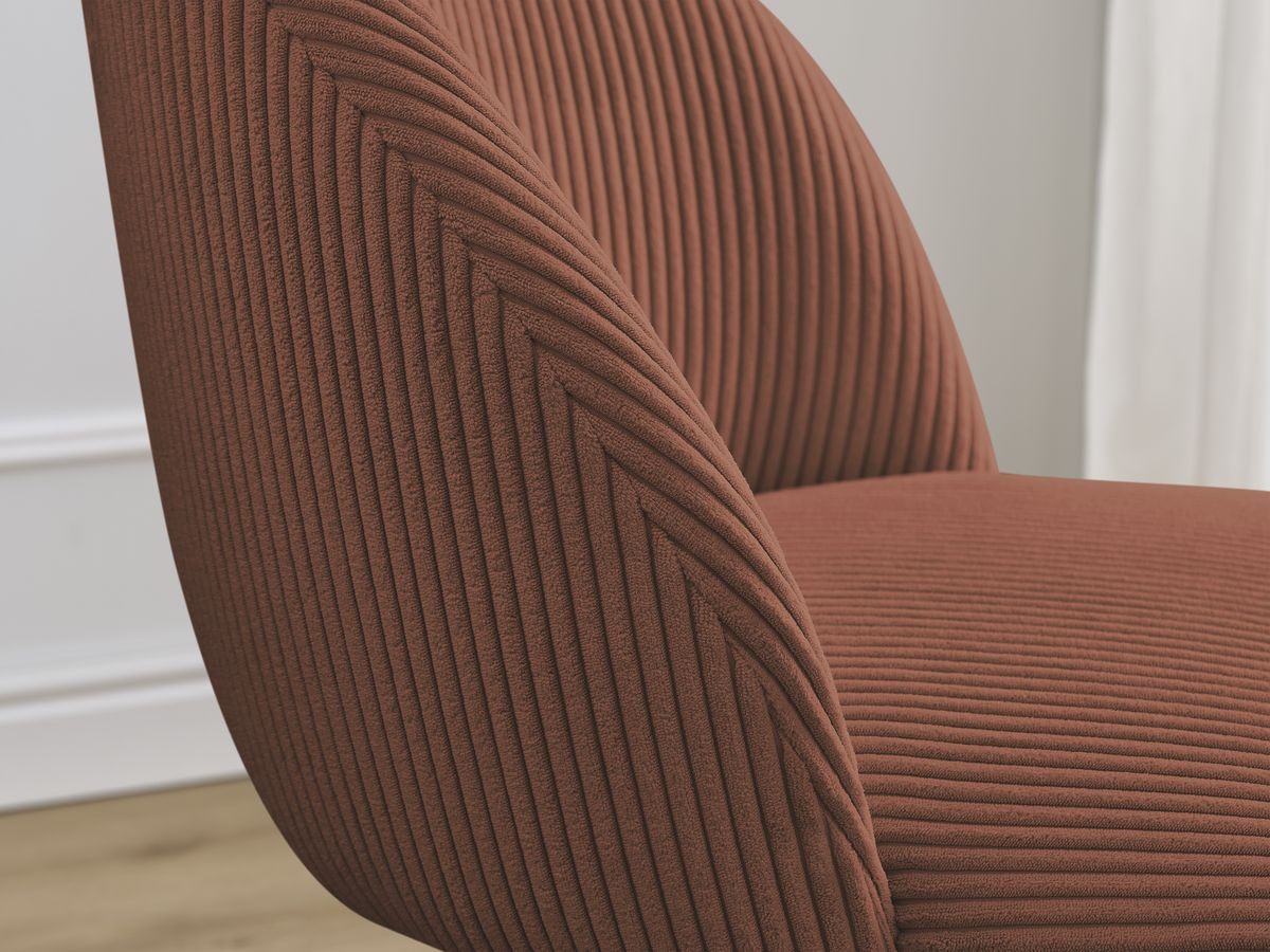 Bobochic Lalie Esszimmerstuhl 4er-Set mit Sternfuß Cordsamt Orange