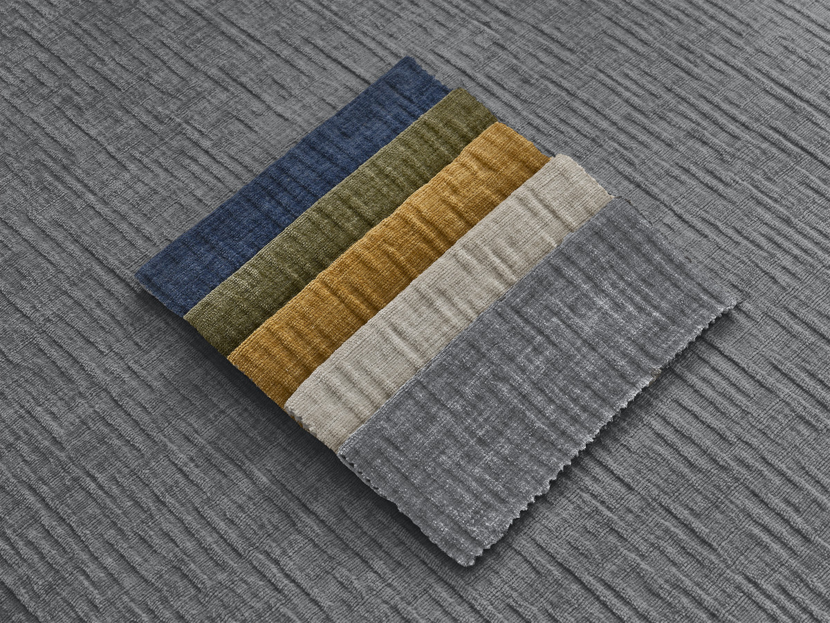 Bobochic Jana Wohnlandschaft mit kleinem Pouf Strukturstoff Dunkelgrau