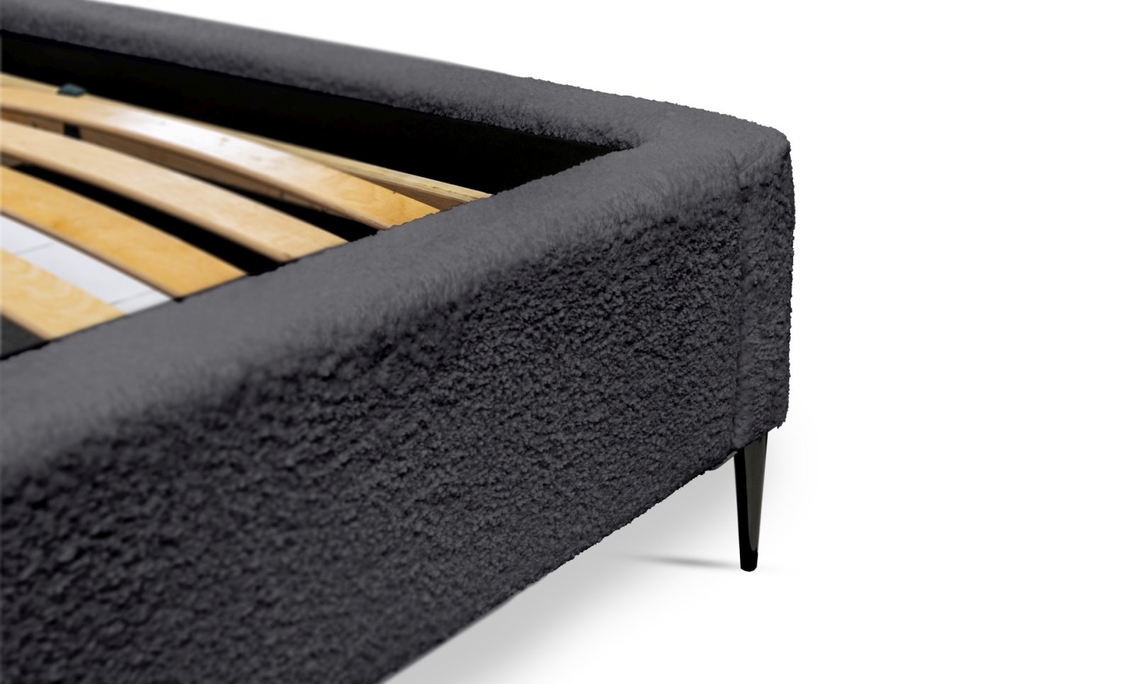Polsterbett Tano Boucle 180x200 mit Holzrahmen Euphoria 21 Black