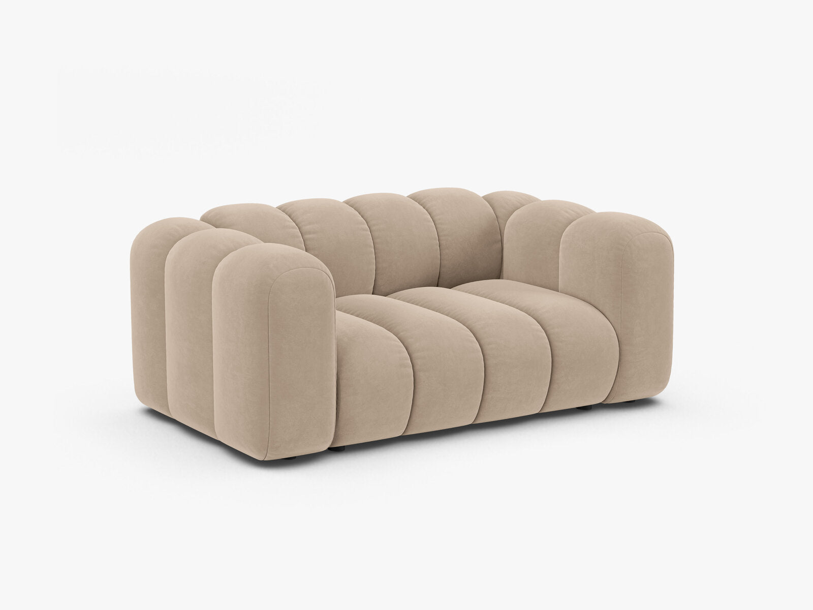 Micadoni Sofa Lupine 2-Sitzer kleine Version Samt Venus Beige