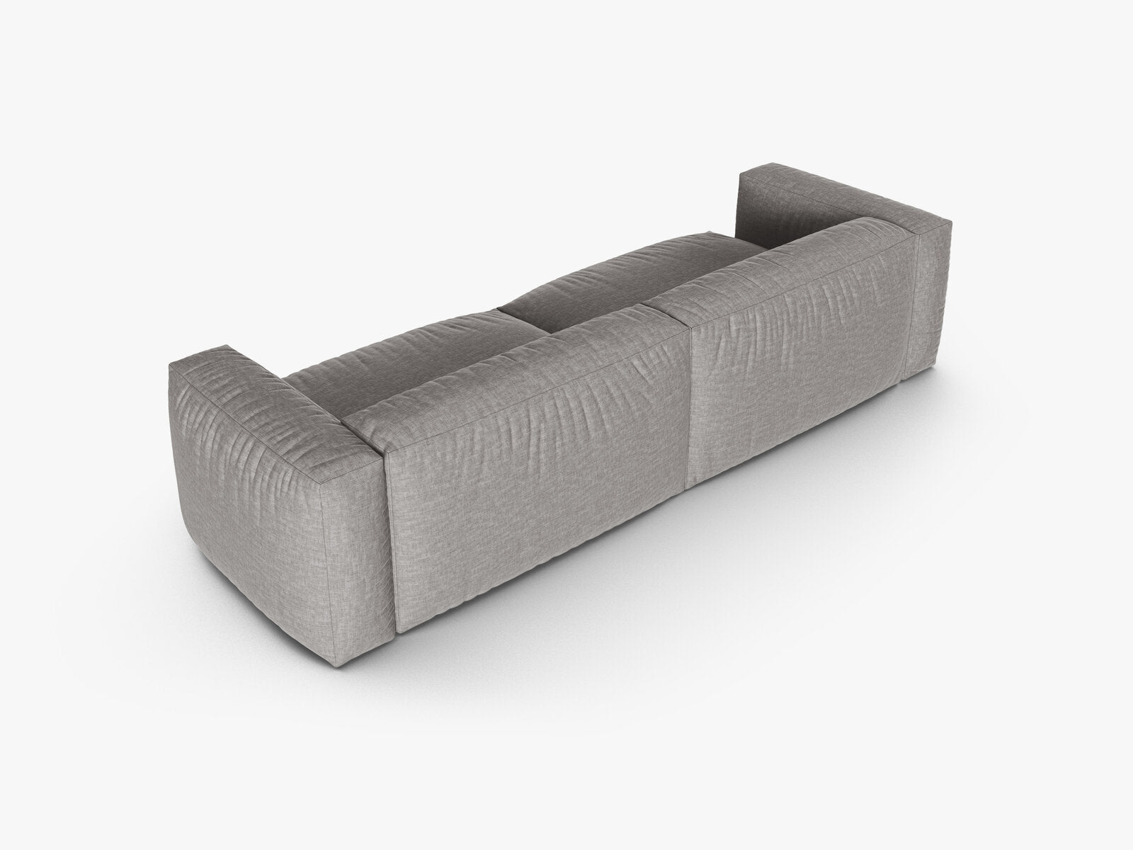 Micadoni Sofa Martina 4-Sitzer 90cm Sitztiefe Strukturierter Stoff Boston Hellgrau