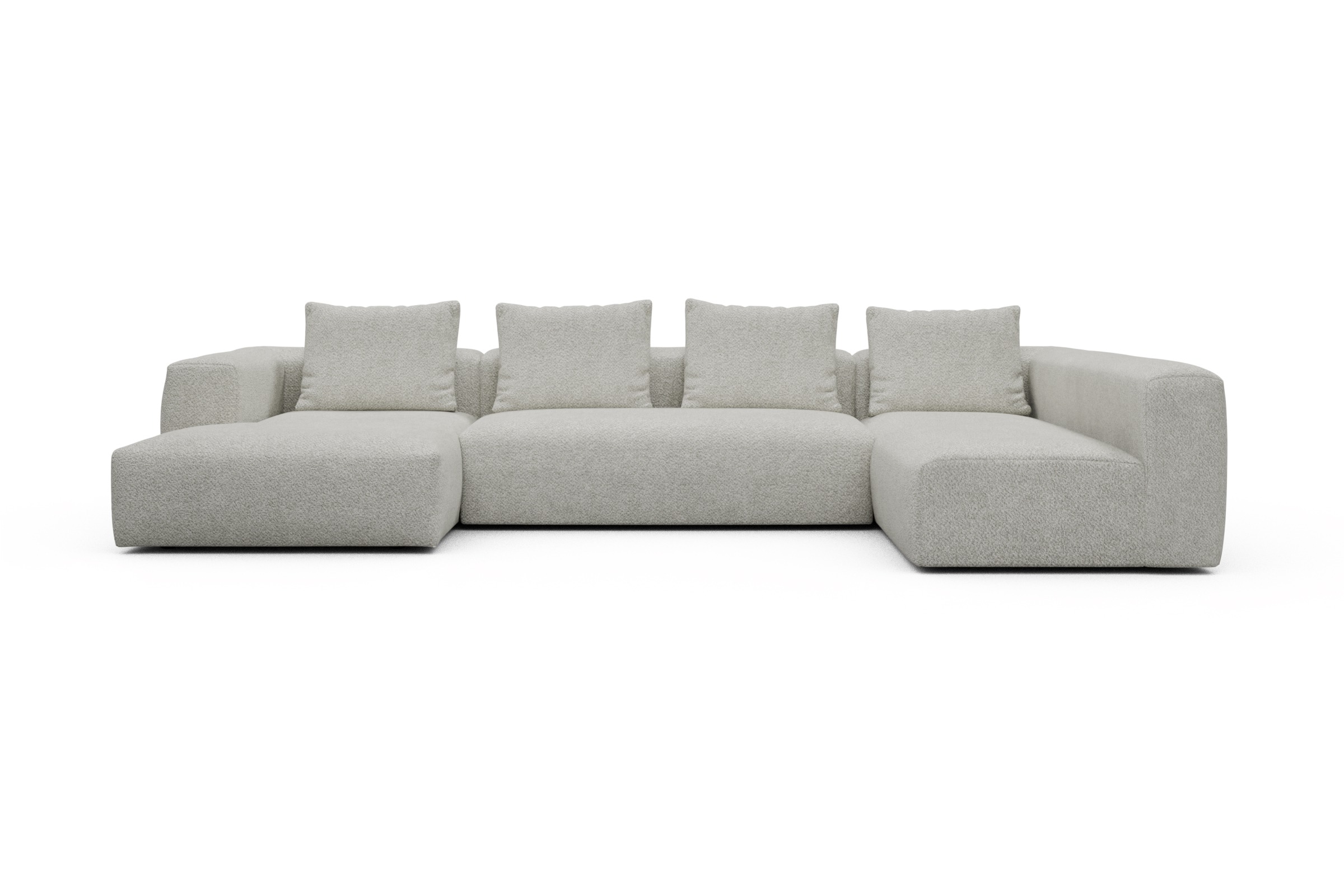 Skandi Home Wohnlandschaft Fred Chaiselongue links mit 2-Sitzer und lange Armlehne rechts Vanora-Warm-Sand moebelfaktor