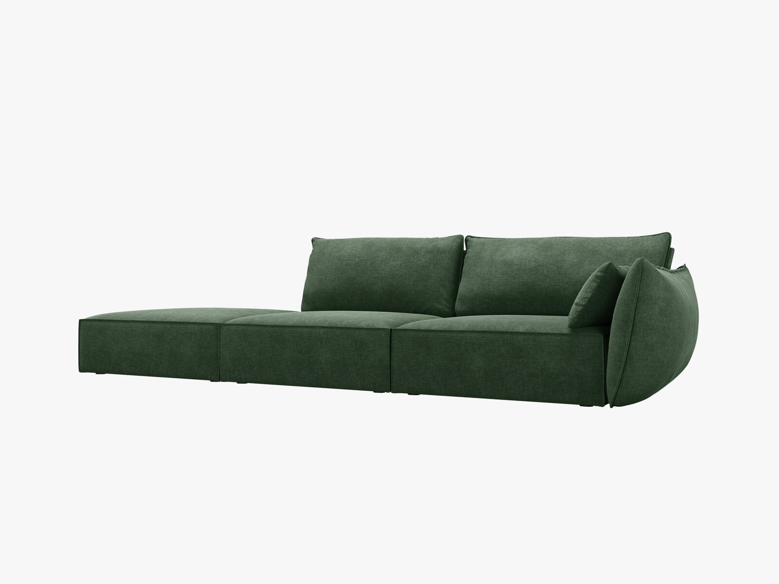 Micadoni Sofa Kaelle 4-Sitzer Links Chenille Over The Horizon Flaschengrün