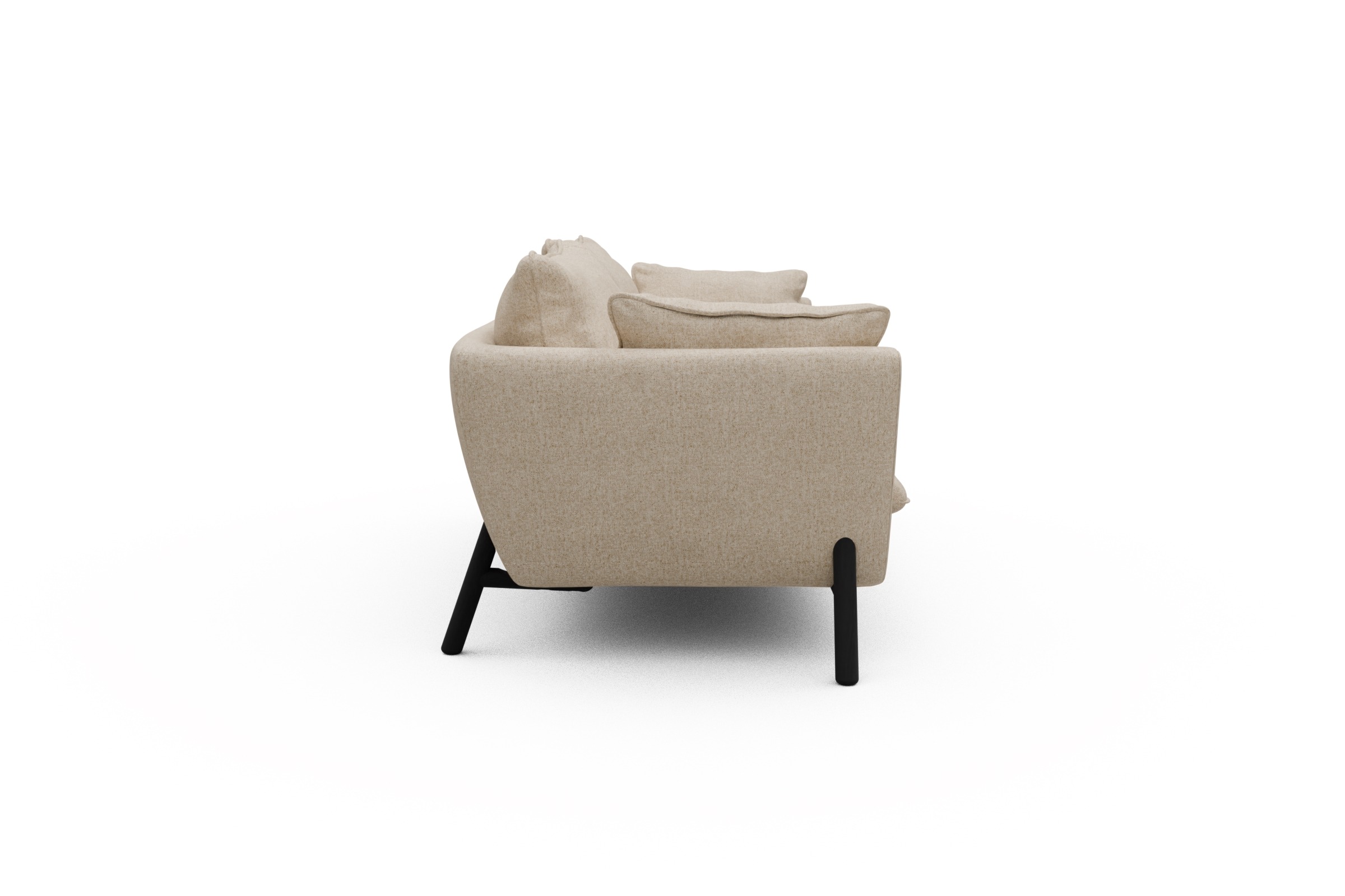Sofa Emil PREMIUM 3-Sitzer Beinfarbe Eiche Schwarz Casone-Natural-Beige