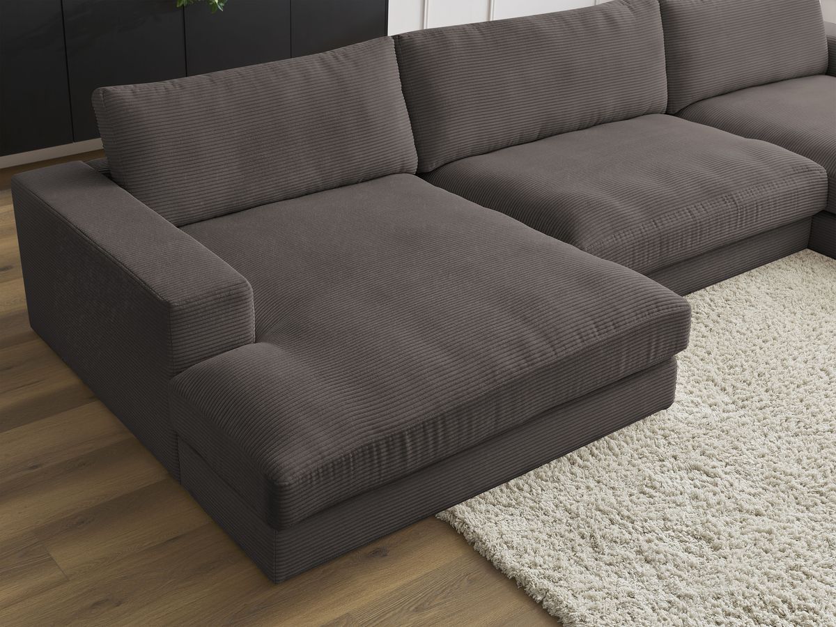 Bobochic Leonard Wohnlandschaft 349 × 159 cm Cordsamt Braun