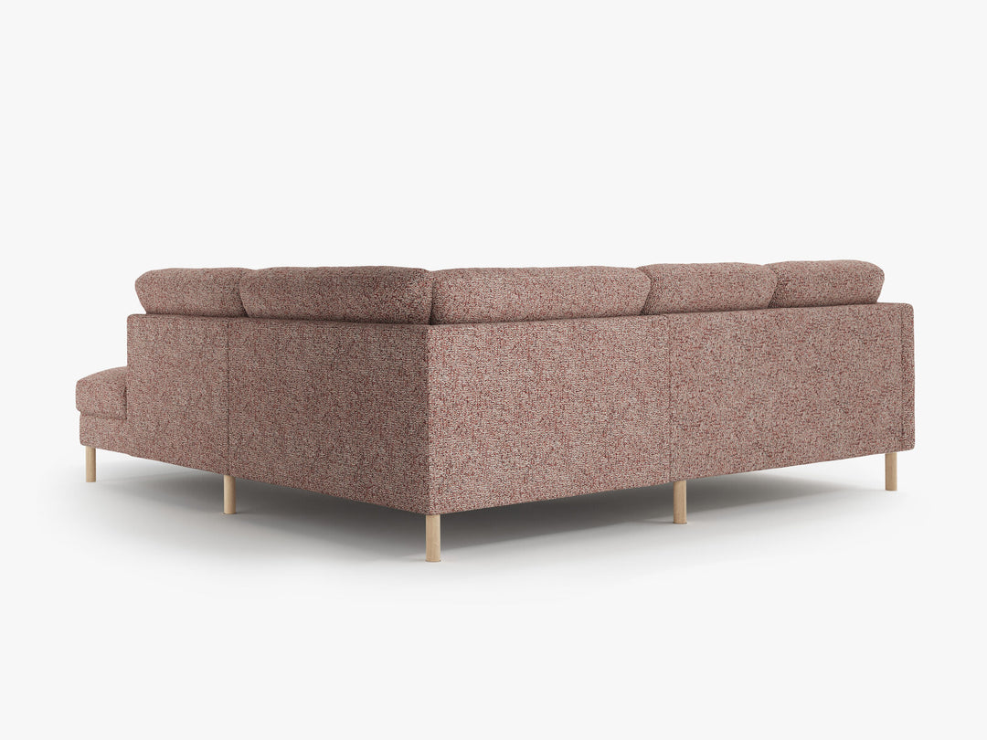 Micadoni Symmetrisches Ecksofa Eden 4-Sitzer Rechts Strukturierter Stoff Rosa Melange