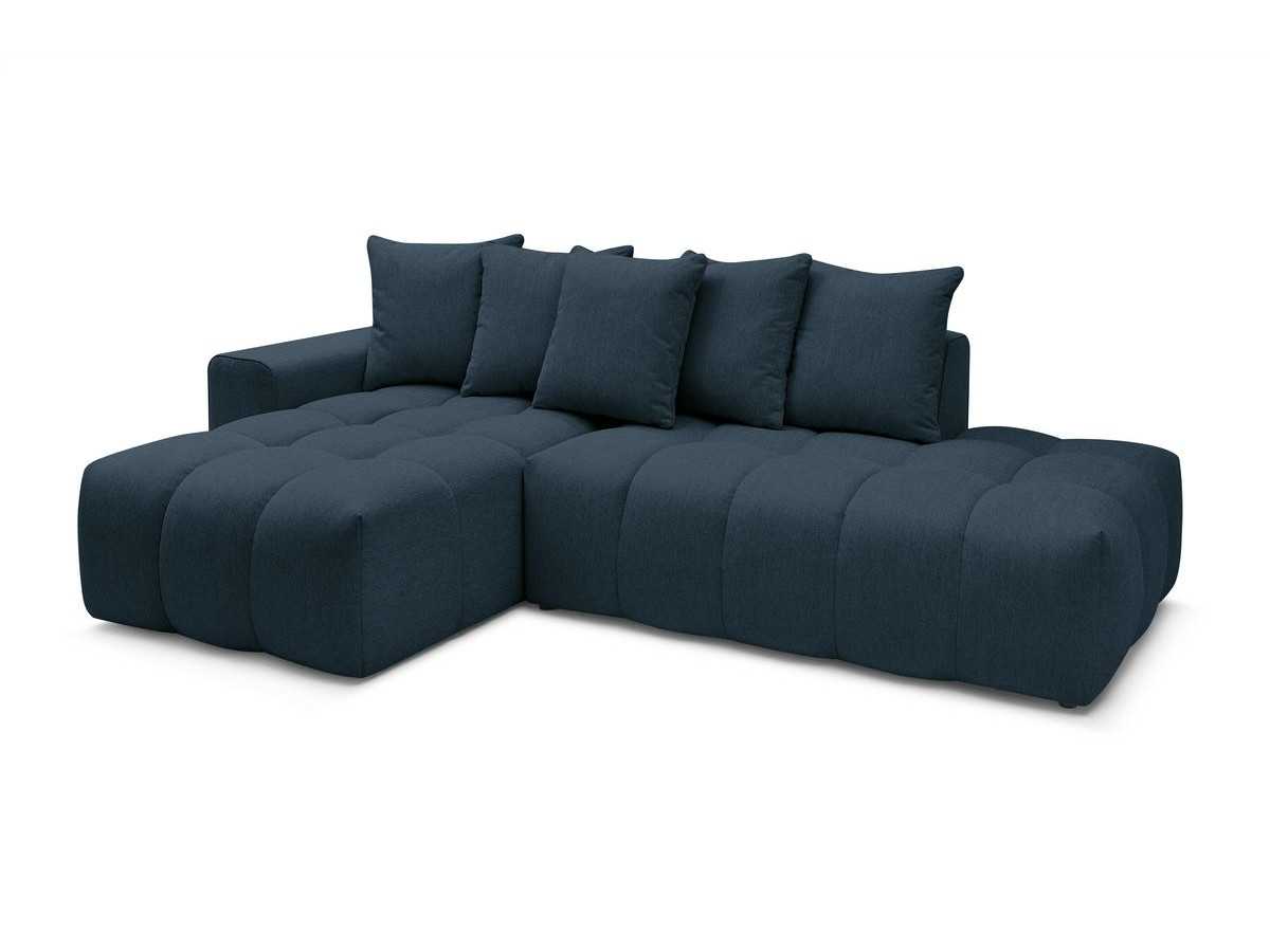 Bobochic Mont-blanc Ecksofa Melange-Stoff Dunkelblau Ecke links