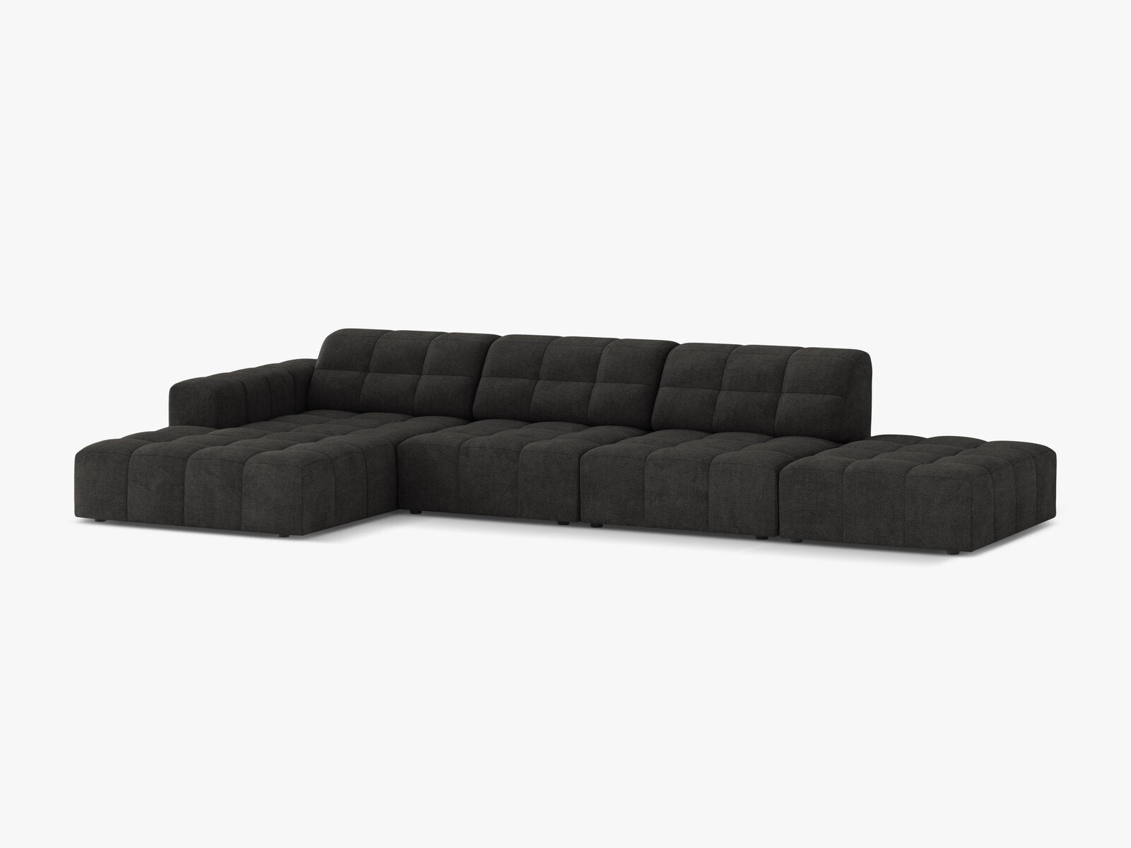Micadoni Ecksofa Jennifer 5-Sitzer Links Chenille Eden Dunkelgrau