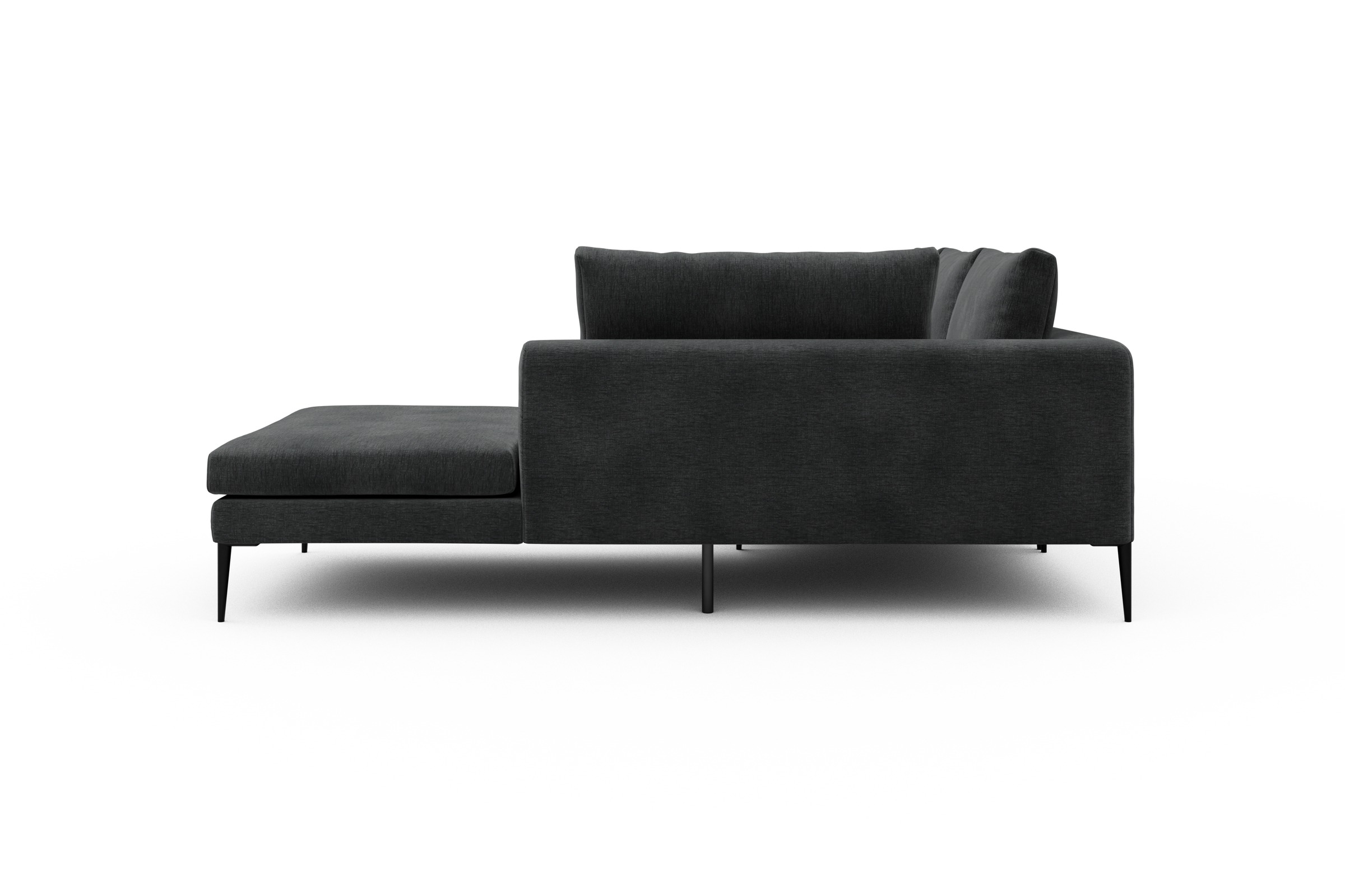 Ecksofa Paul Relax-Ecke rechts mit 2-Sitzer Smooth-Deep-Warm-Grey