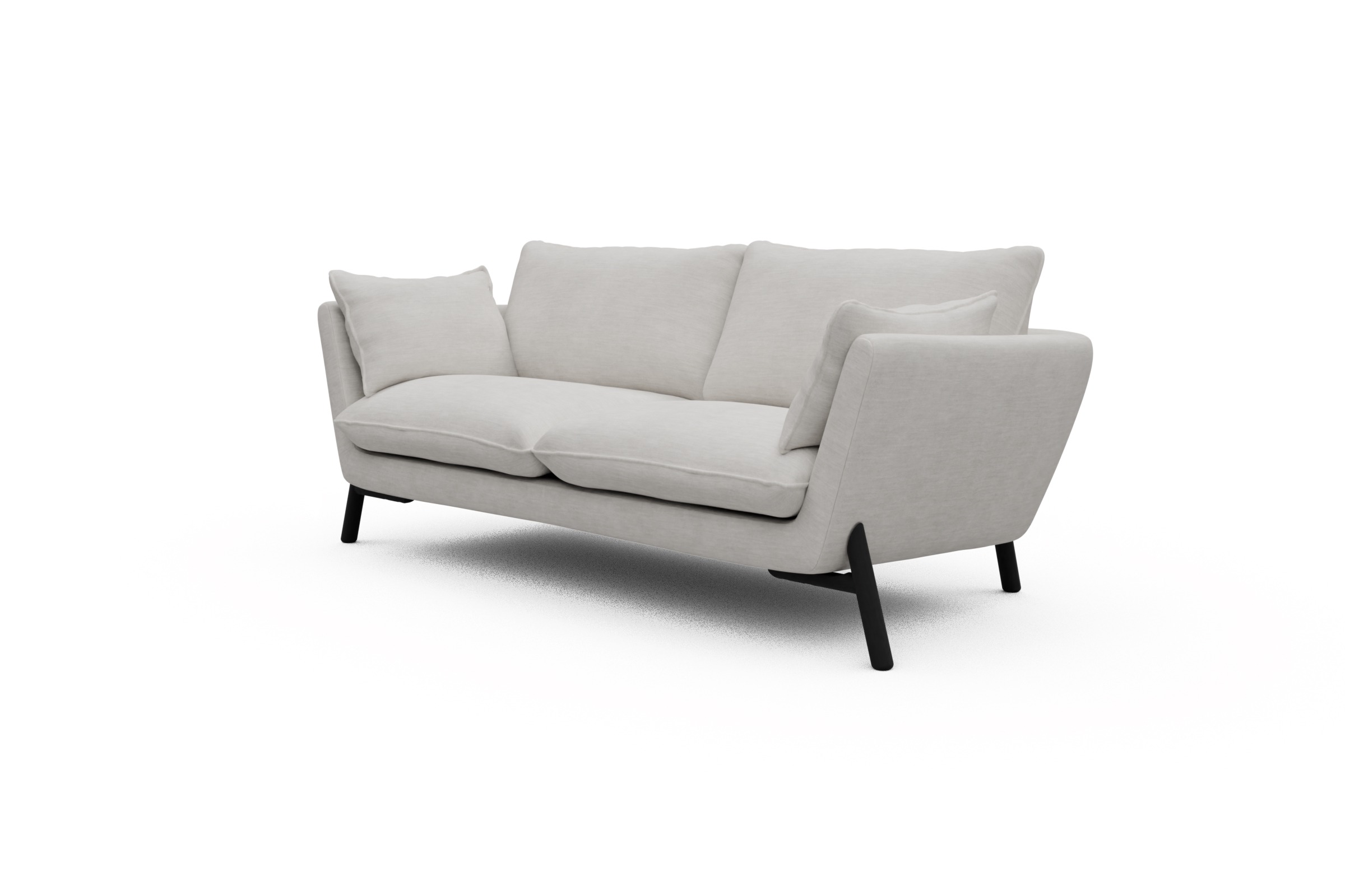 Sofa Emil 2-Sitzer Beinfarbe Eiche Schwarz Vivus-Dusty-Off-White