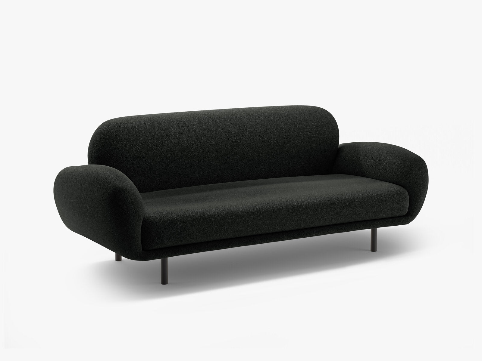 Micadoni Sofa Poppy 2-Sitzer große Version Boucle Baloo Schwarz
