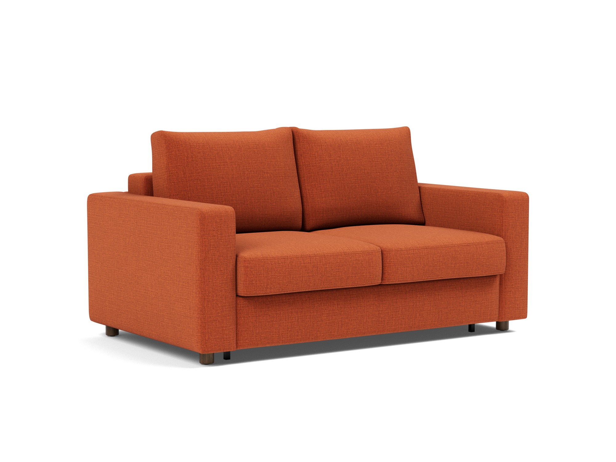 Schlafsofa Neah mit Standard-Armlehnen 140 Chenille Esina 412-Rust-Orange