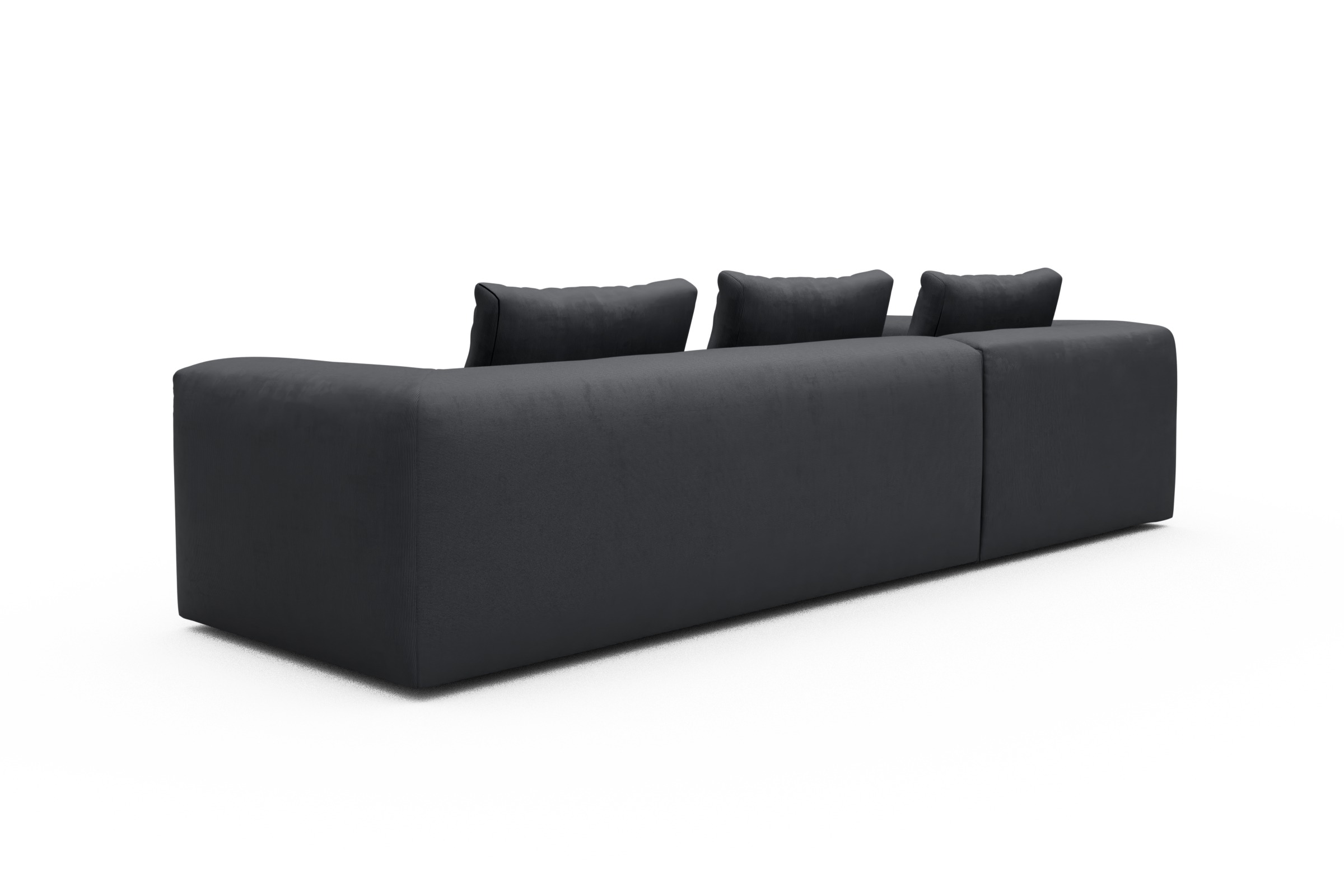Ecksofa Fred Relax-Ecke links mit 2,5-Sitzer Cordufine-Slate-Grey