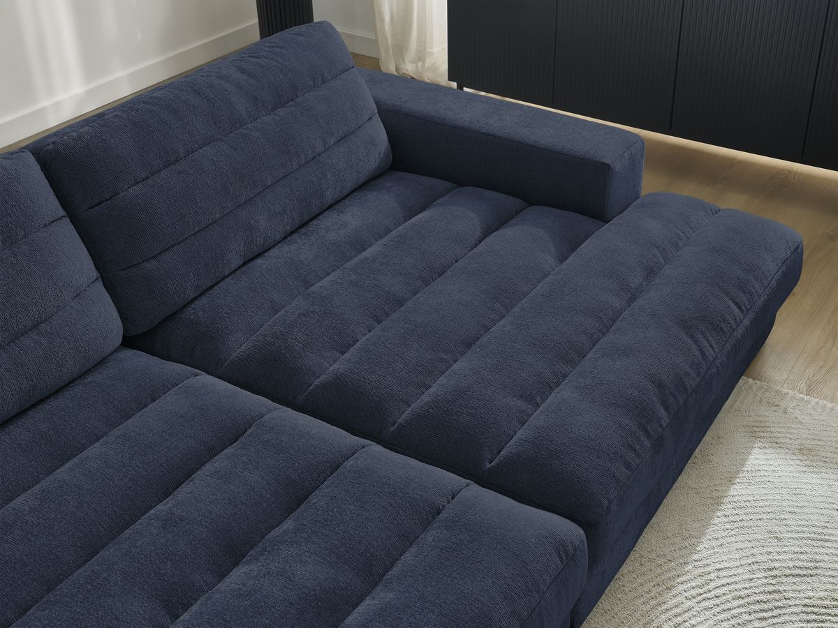 Bobochic Sierra Sofa 4-Sitzer Strukturstoff Dunkelblau