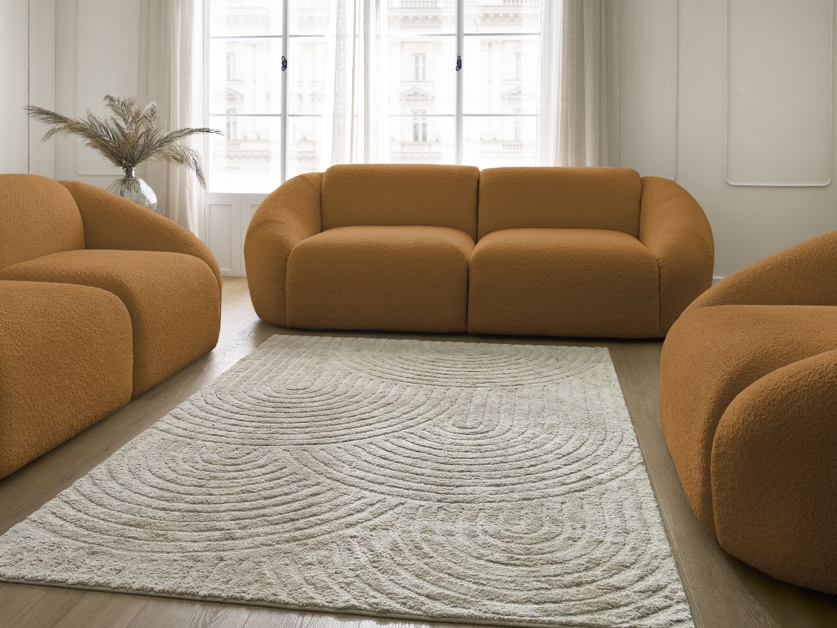 Bobochic Tina Sofa 6-Sitzer Bouclé-Stoff Gelb