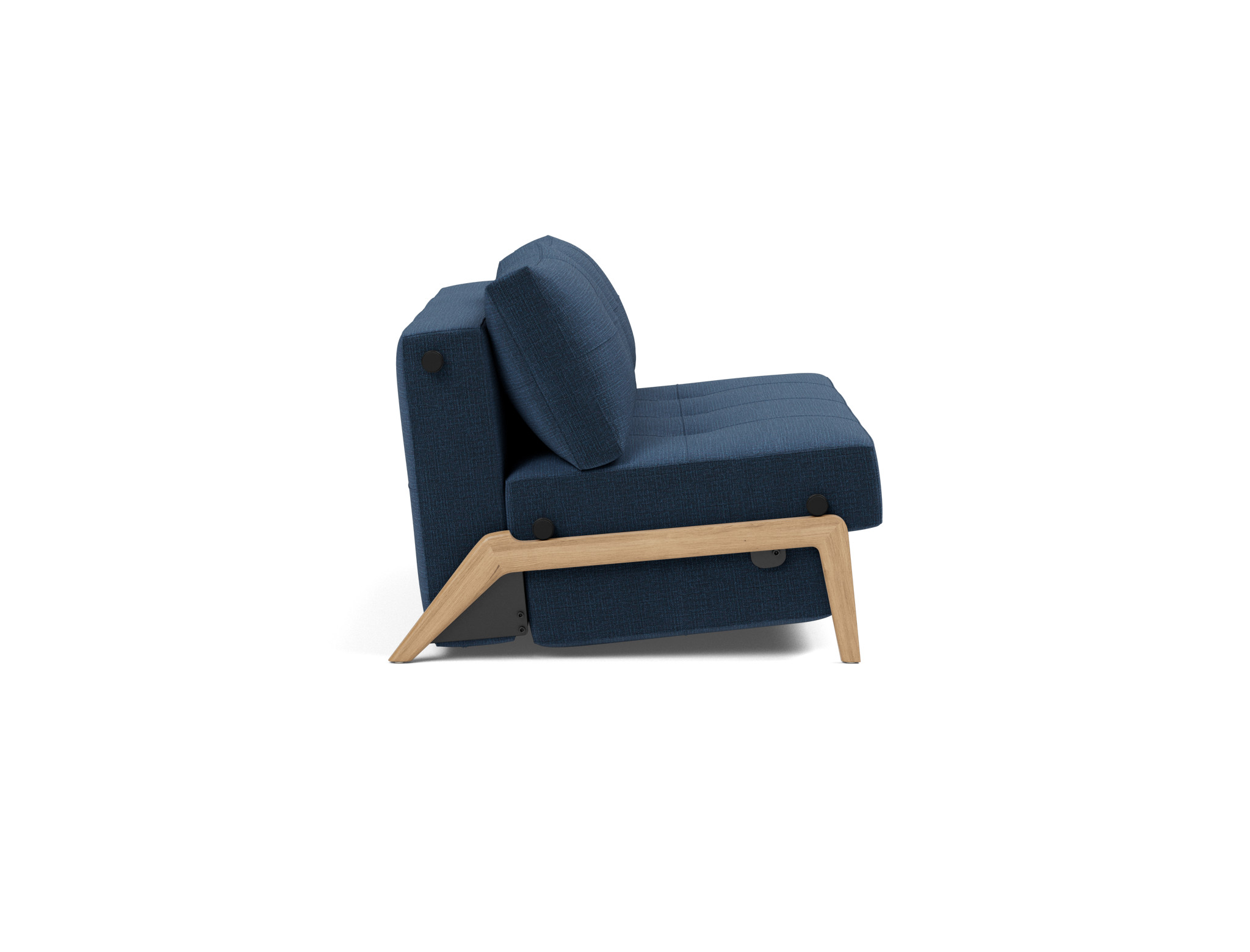 Schlafsofa Cubed 140 Chenille Esina 414-Indigo-Blue Beine Eiche