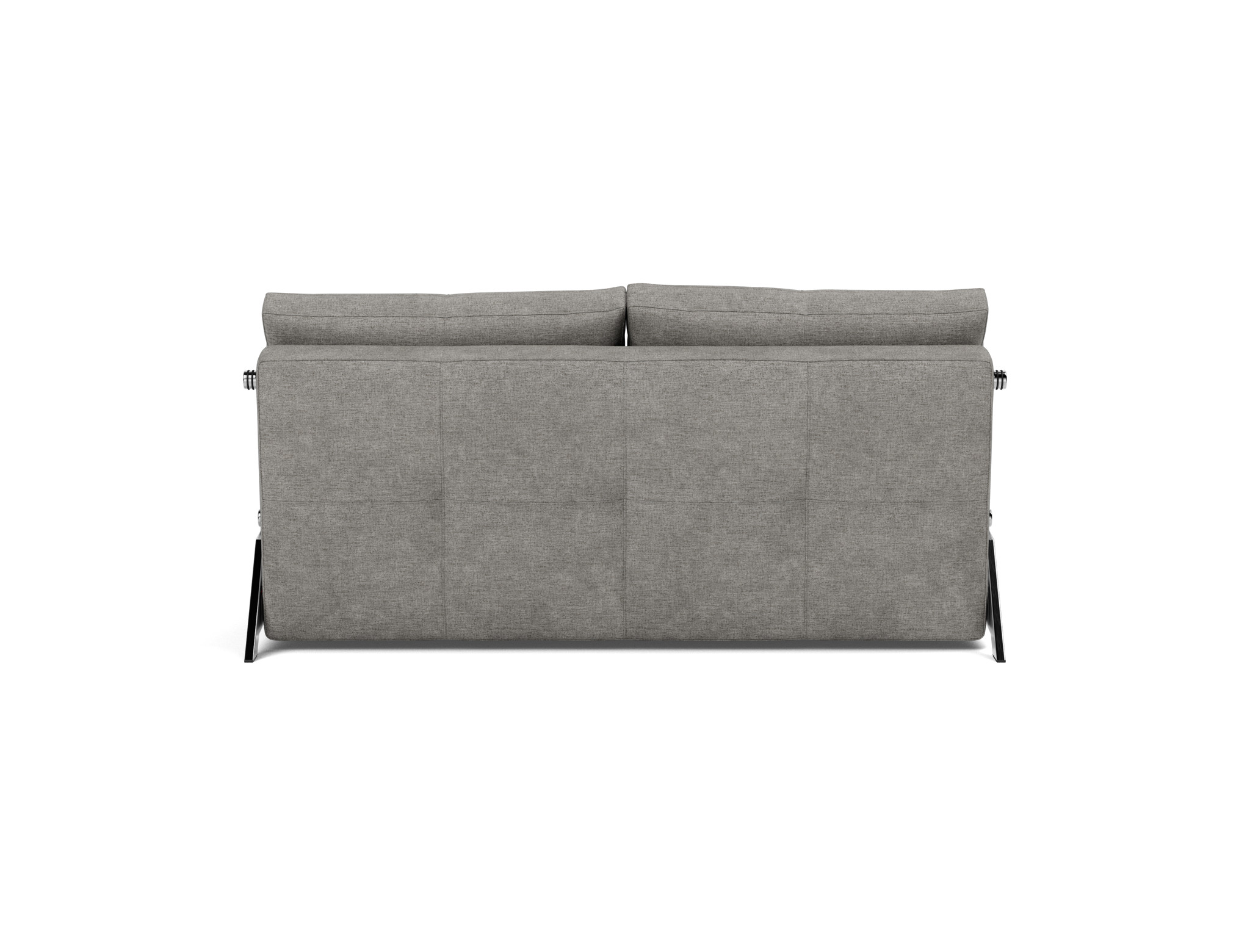 Schlafsofa Cubed 160 Flachgewebe Avella 282-Warm-Grey Beine Chrom