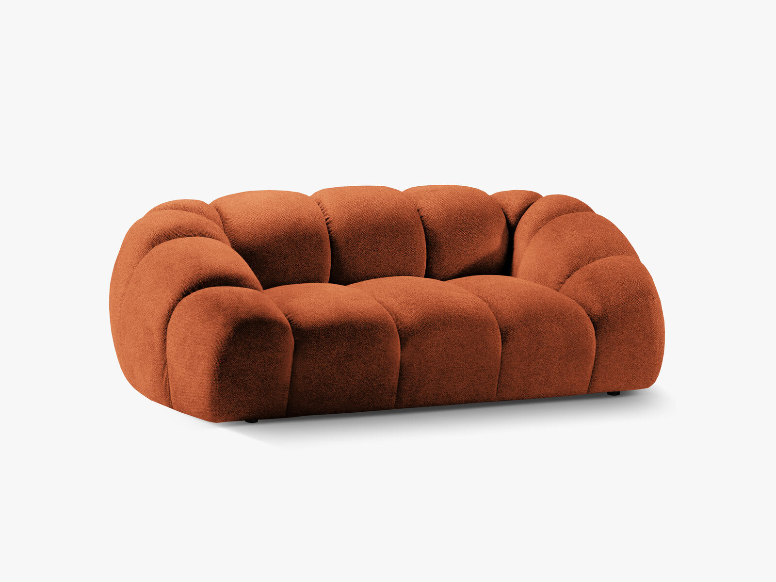 Micadoni Sofa Diana 2-Sitzer Strukturierter Samtstoff Terrakotta
