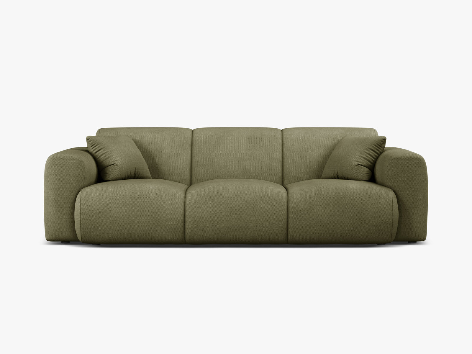 Micadoni Sofa Molino 3-Sitzer Strukturierter Stoff Rebel Hellgrün
