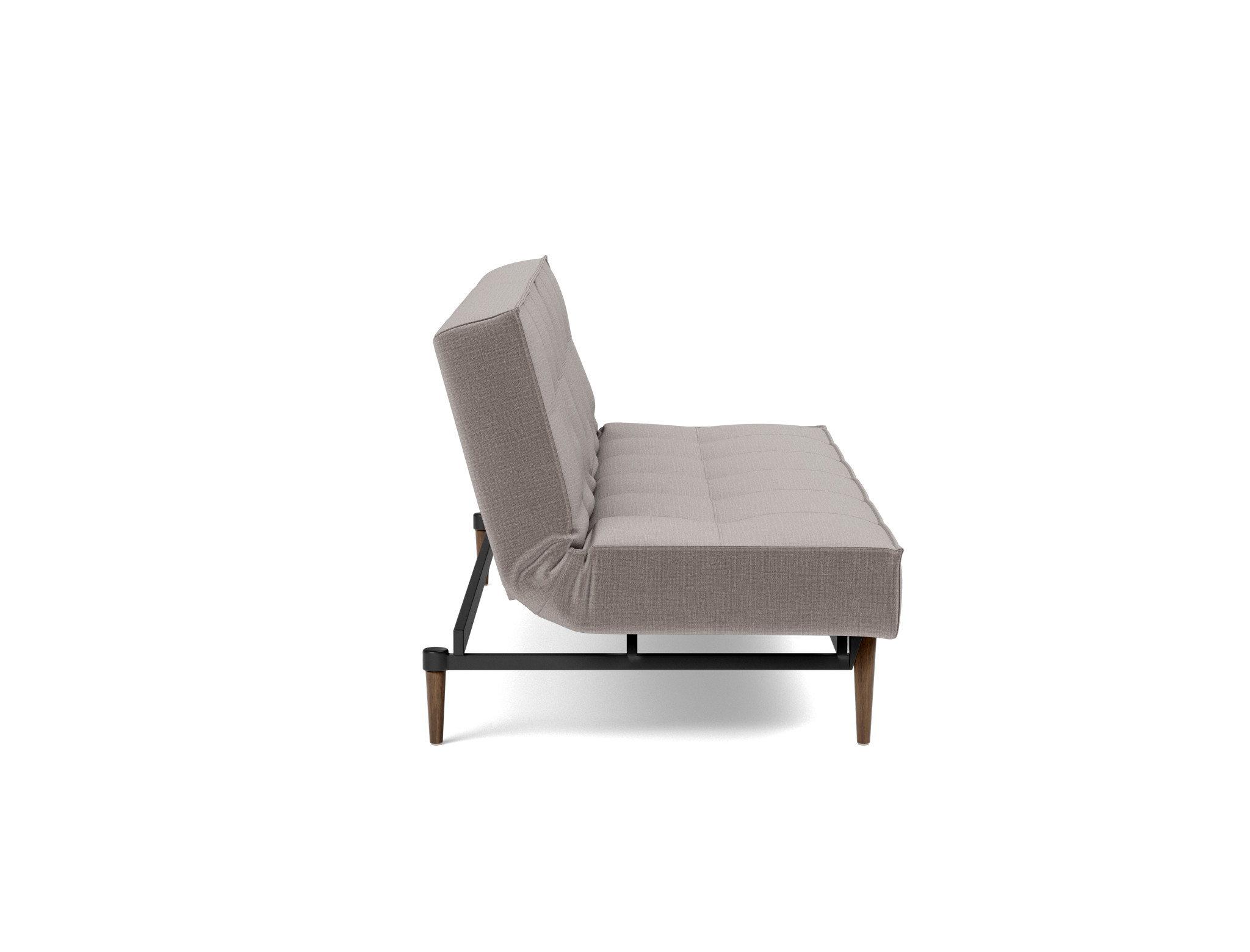 Schlafsofa Splitback Chenille Esina 418-Truffle Beine Styletto Eiche dunkel