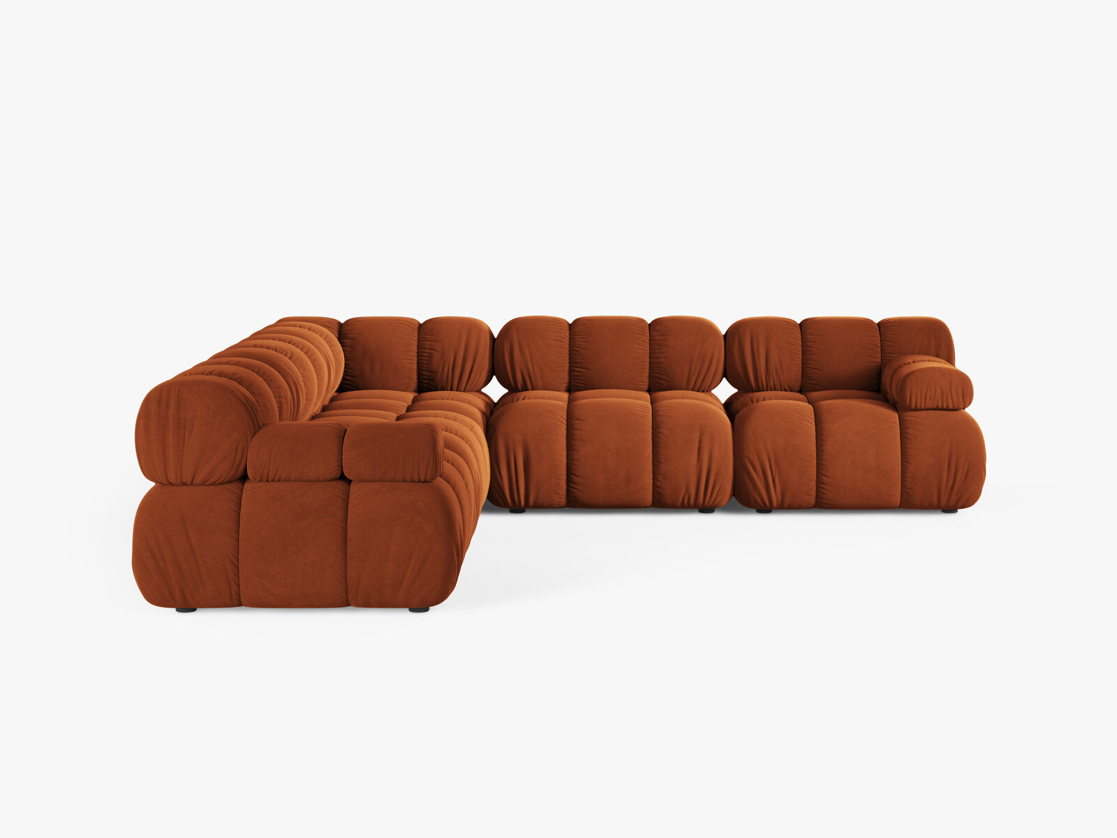 Micadoni Symmetrisches Ecksofa Bellis 5-Sitzer Samt Bluvel Terrakotta