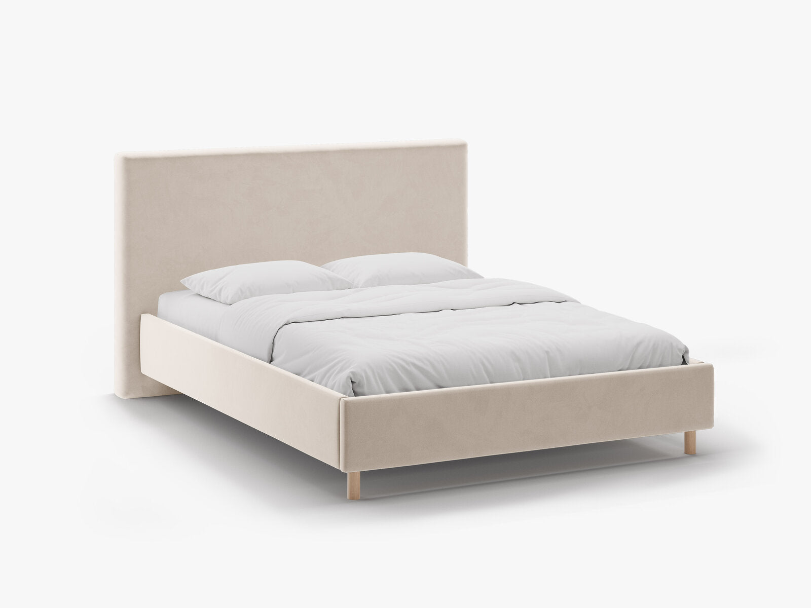 Micadoni Stauraumbett mit Kopfteil Eloise Samt Magic Velvet Elfenbein 160x200
