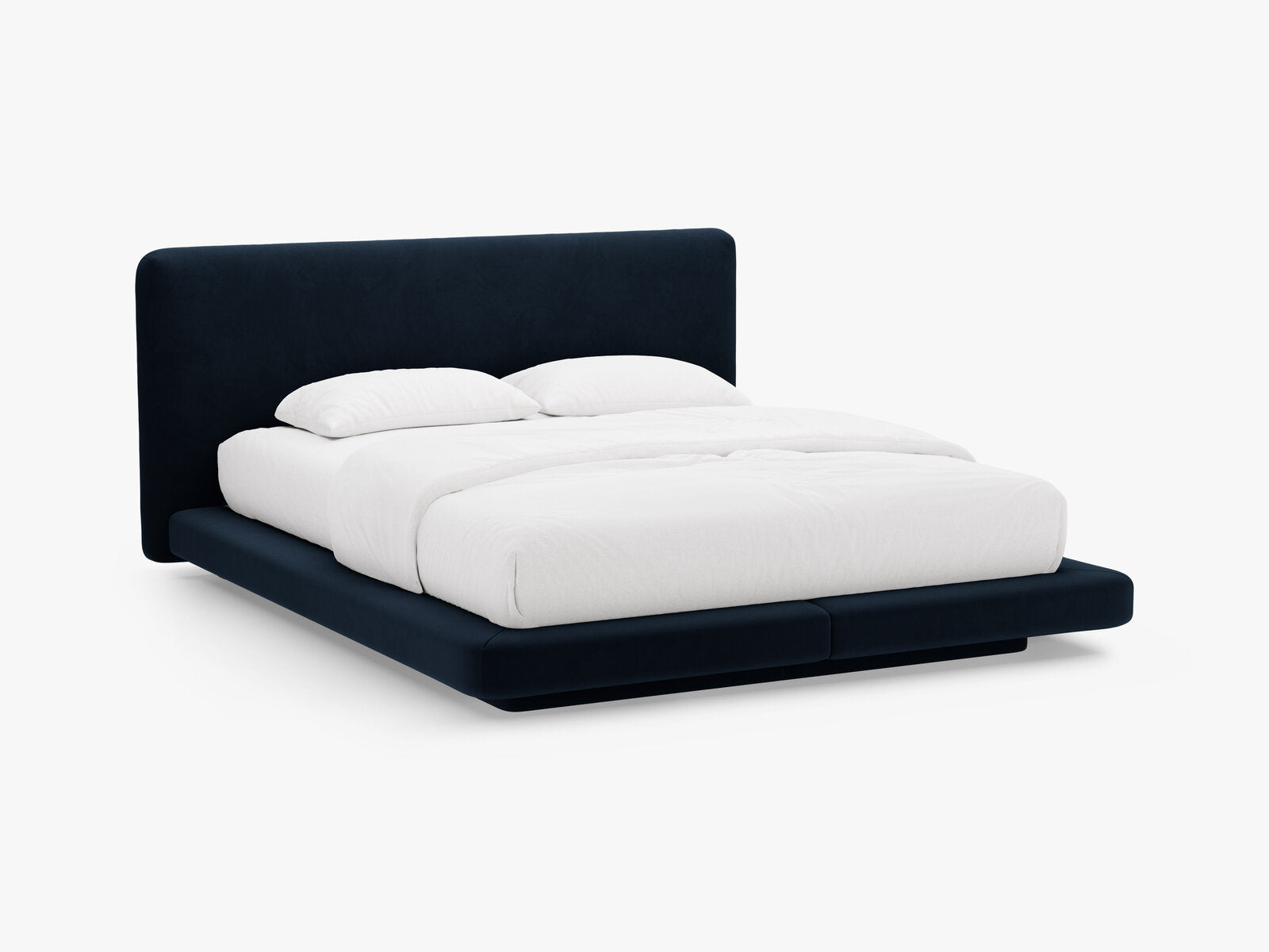 Micadoni Polsterbett mit Kopfteil Linea Samt Magic Velvet Königsblau 140x200