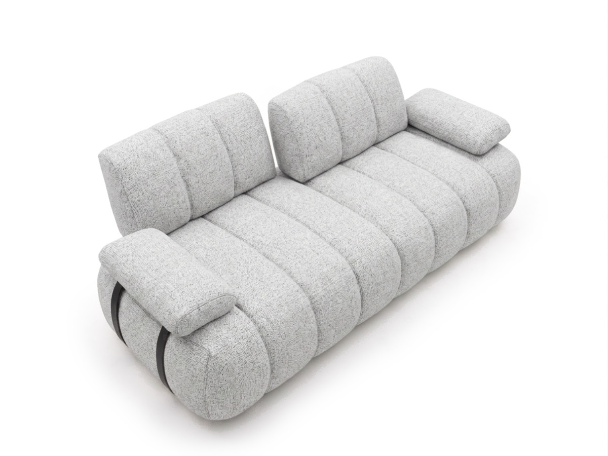 Bobochic Rivoli Sofa 4-Sitzer Melange-Stoff Grau