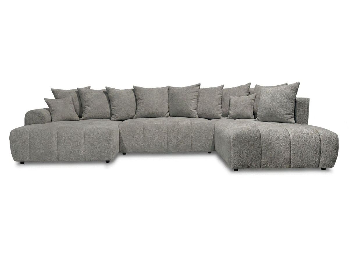 Bobochic Roxelane Wohnlandschaft Bouclé-Stoff Dunkelgrau Ecke rechts