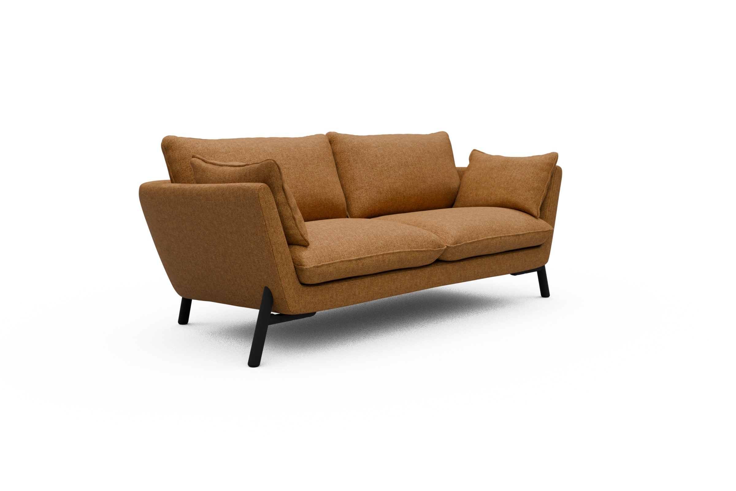 Sofa Emil 2-Sitzer Beinfarbe Eiche Schwarz Sama-Curcama