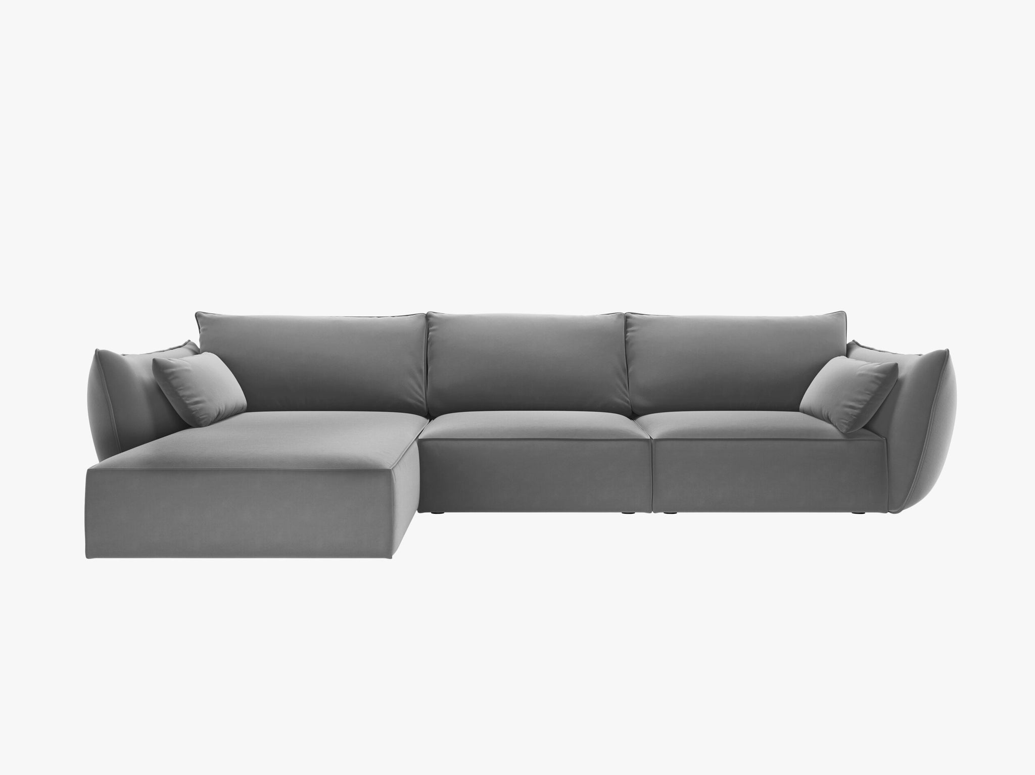 Micadoni Ecksofa Kaelle 4-Sitzer Links Samt Bluvel Grau moebelfaktor