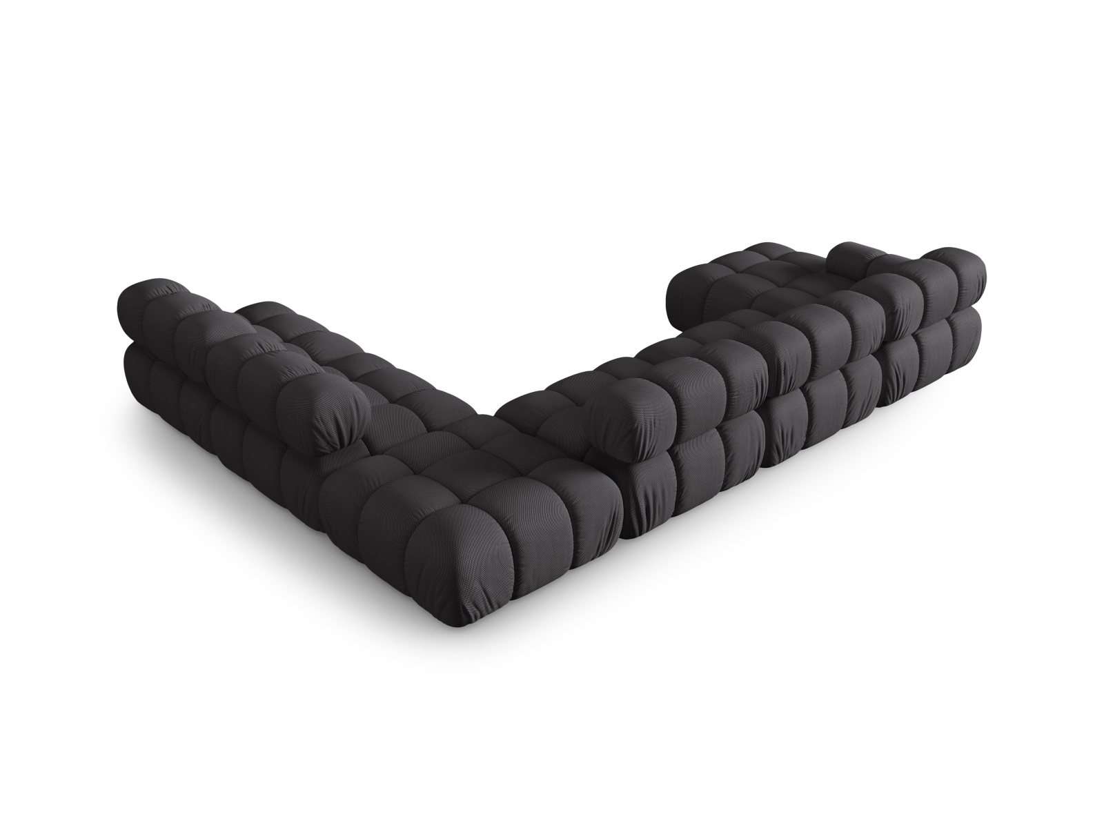 Micadoni Modulares Panorama Ecksofa Bellis 7-Sitzer Rechts 3D-Stoff Sonic Espresso