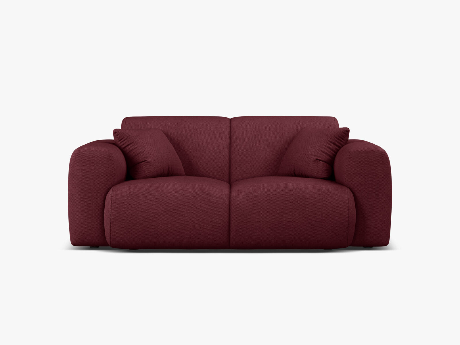 Micadoni Sofa Molino 2-Sitzer Strukturierter Stoff Rebel Bordeaux