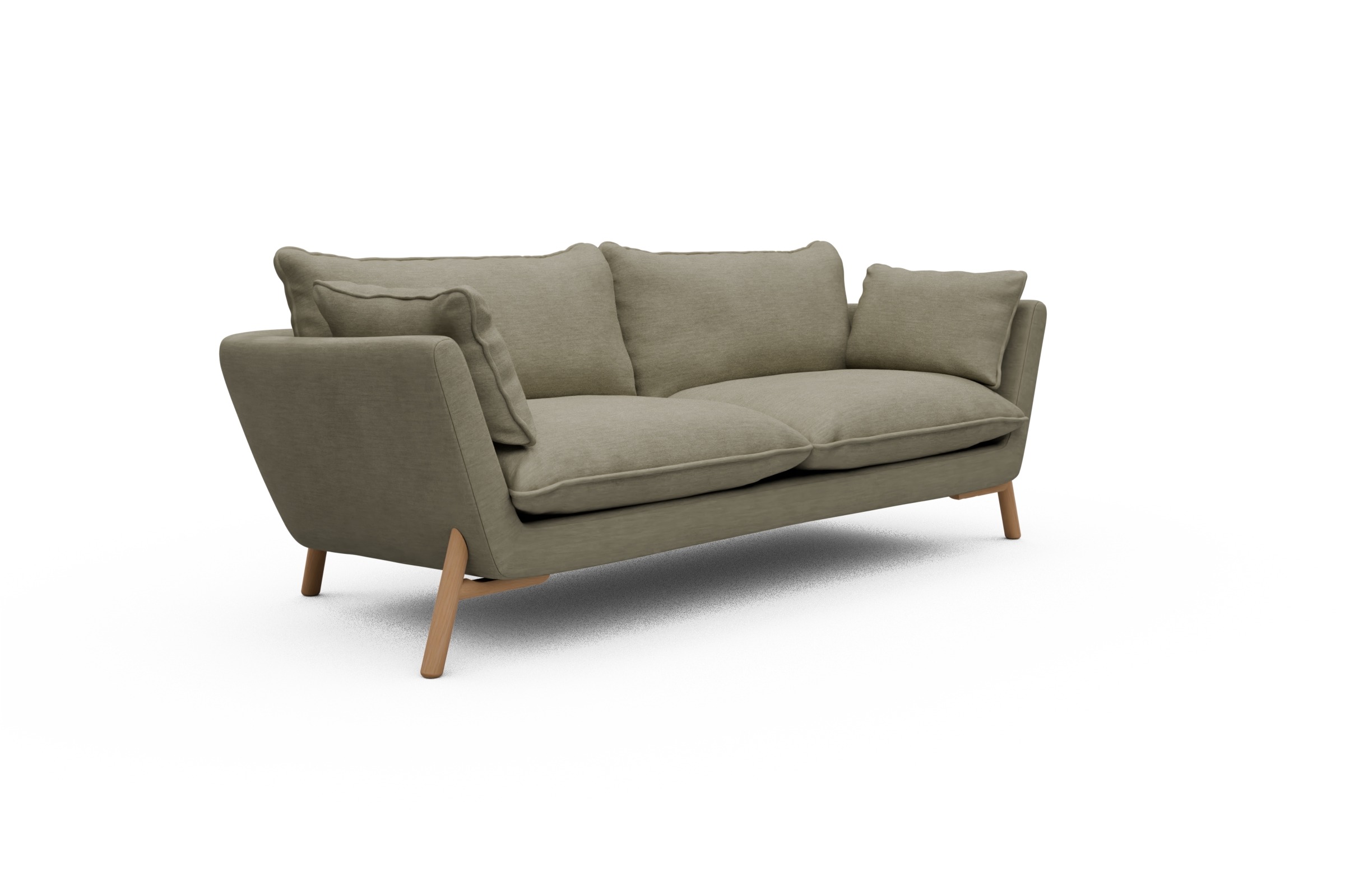 Sofa Emil PREMIUM 3-Sitzer Beinfarbe Eiche Natur Vivus-Dusty-Sand