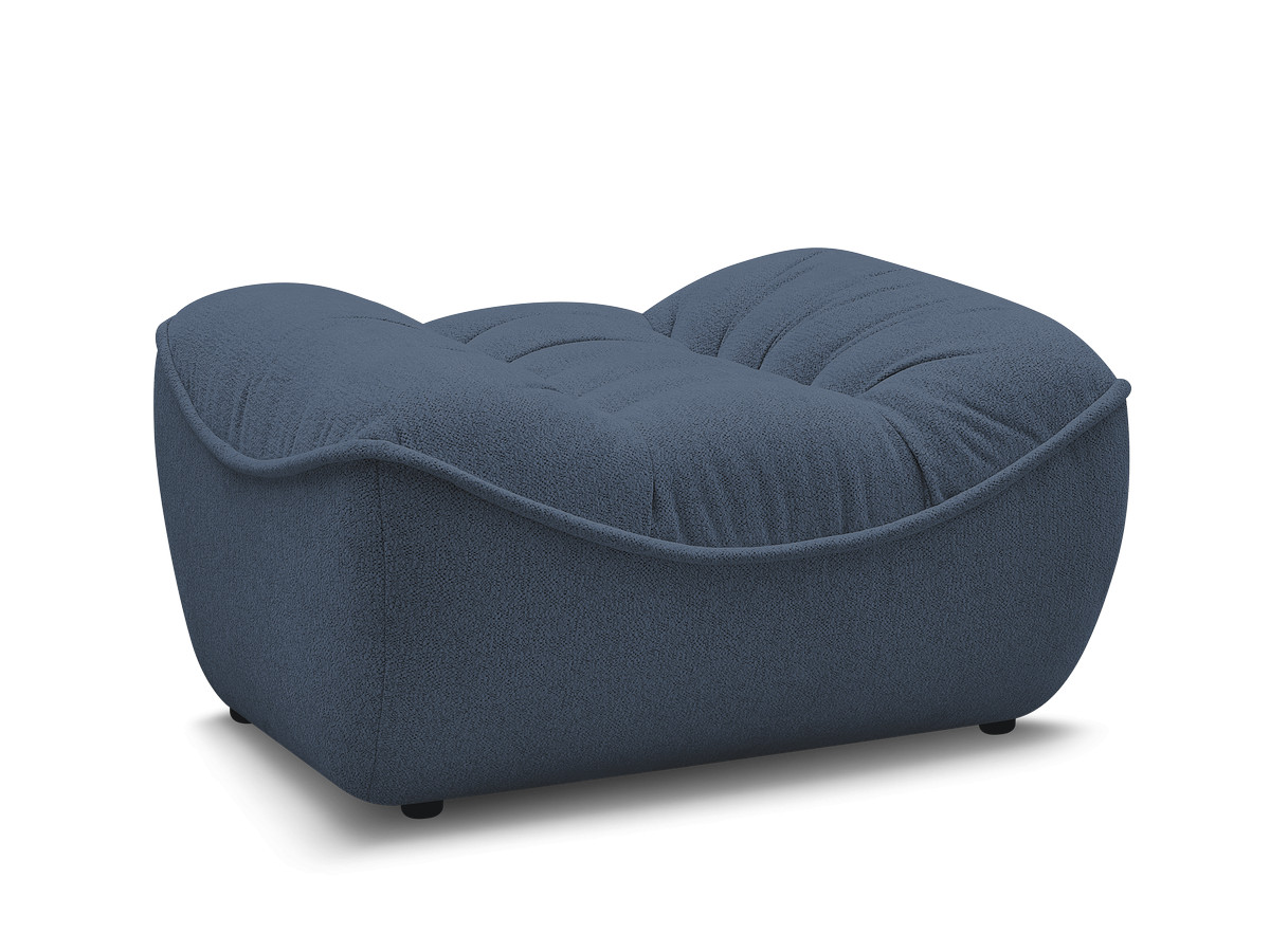 Bobochic Serena Pouf Melange-Stoff Blau