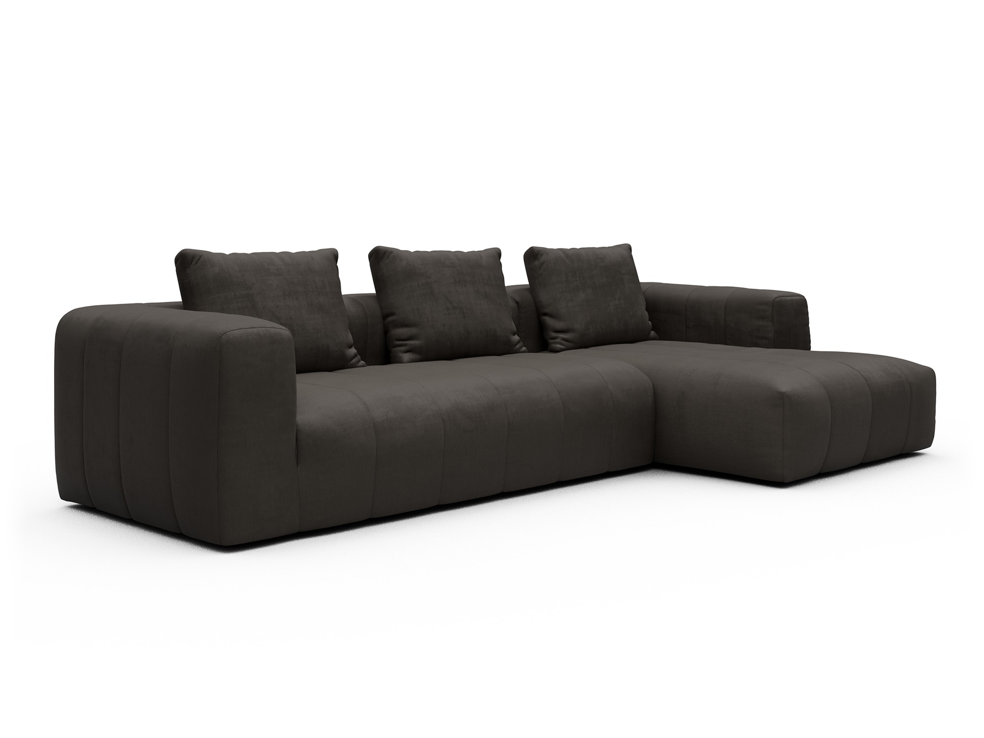 Hugo 2,5-Sitzer Armlehne links mit Chaiselongue Cordufine-Taupe moebelfaktor