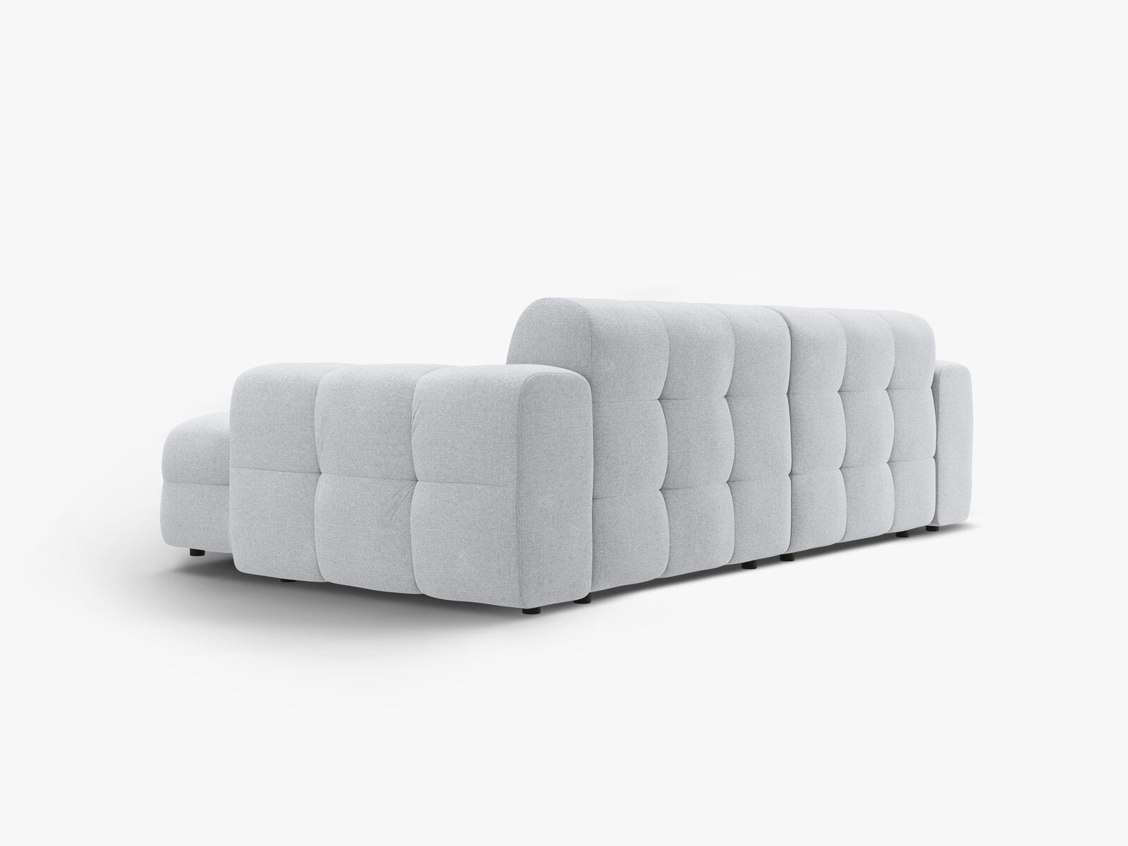 Micadoni Ecksofa Kendal 4-Sitzer Rechts Strukturierter Stoff Hellgrau