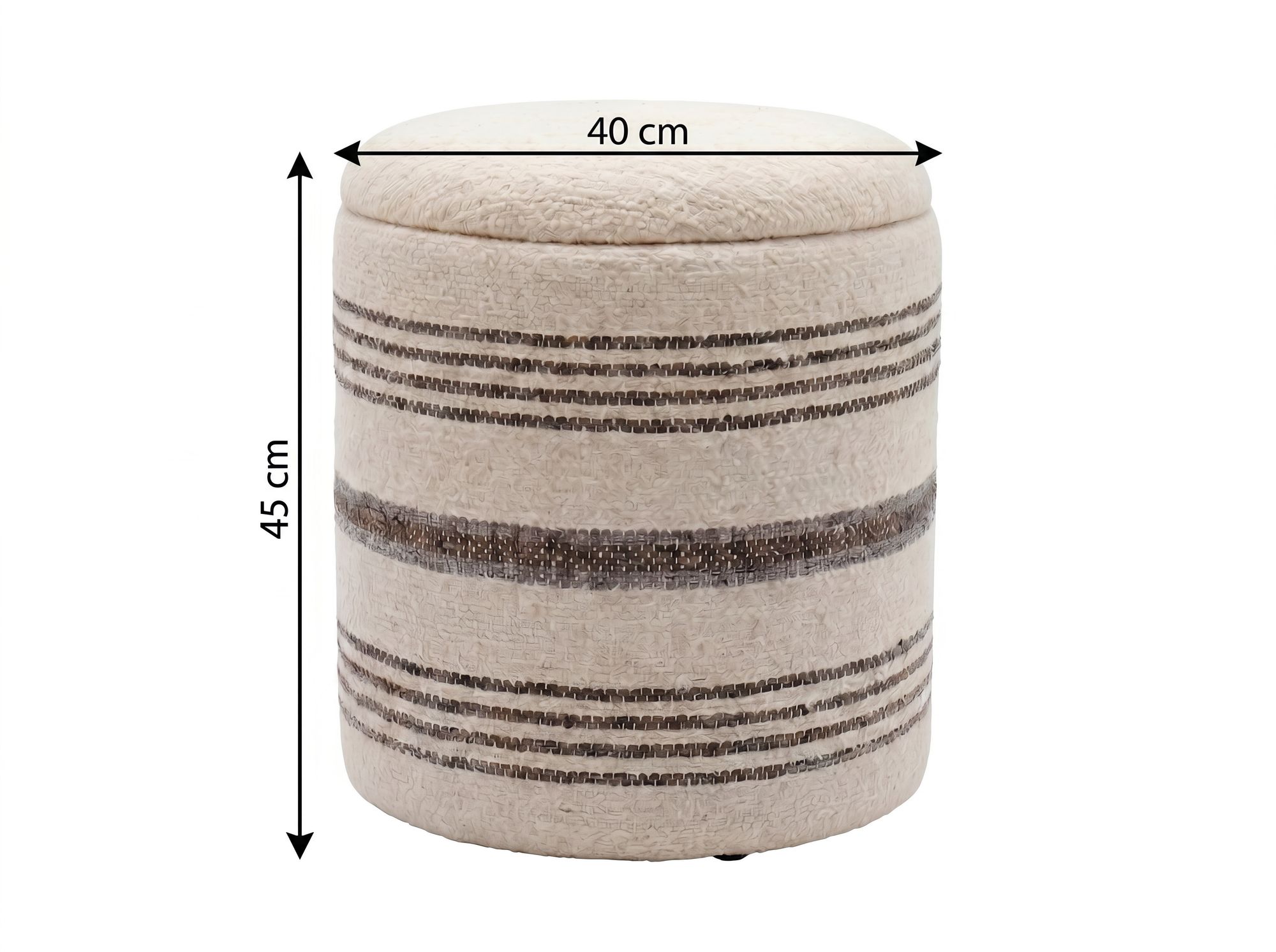 Sitzhocker Varhaug Stoff Beige Ø 40 cm