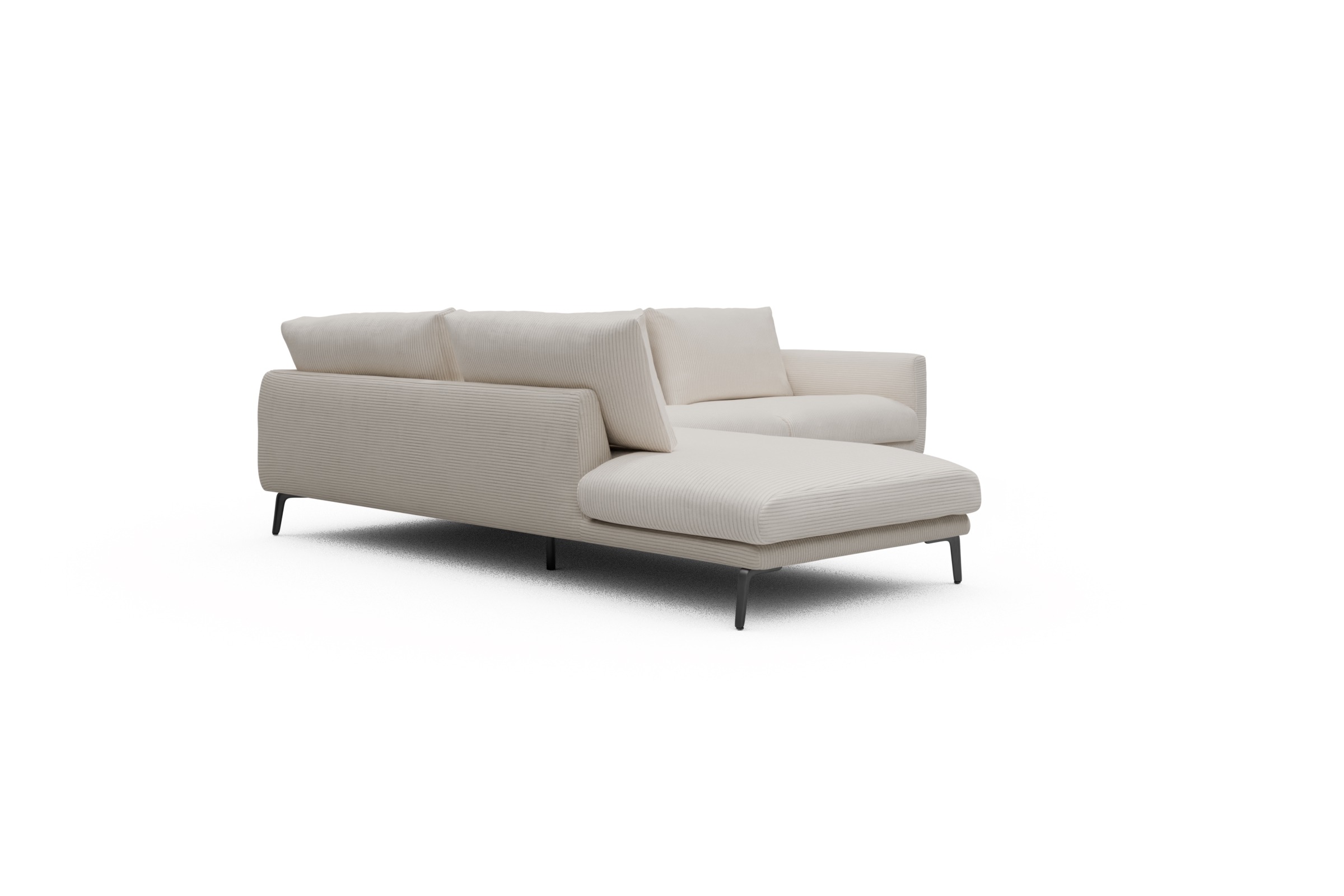 Ecksofa Karl Relax-Ecke links mit 2,5-Sitzer Corduroy-Ivory